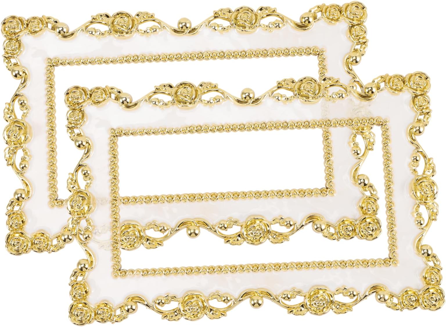 2 Pcs Decorative Light Switch Cover Plates Creative Wall Panel Decor with Gold Edge Easy to Stick Protective Covers for Double Switches Fade Resistant Home Wall Decoration