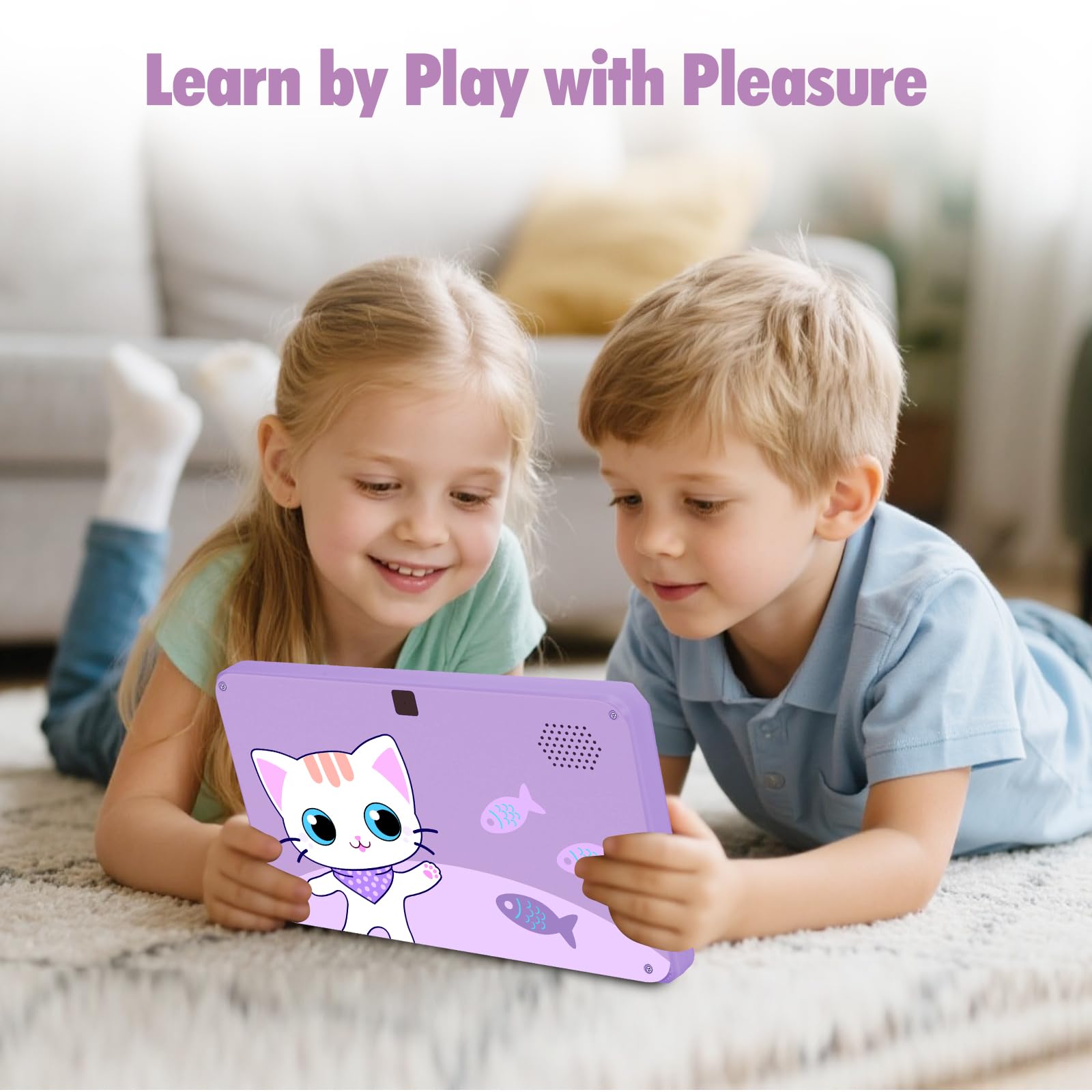 Tablet per bambini da 7 pollici con controllo genitori, tablet WIFI per bambini con un sacco di app offline per l'apprendimento dei bambini preinstallate, tablet per bambini 3-7 anni regalo per