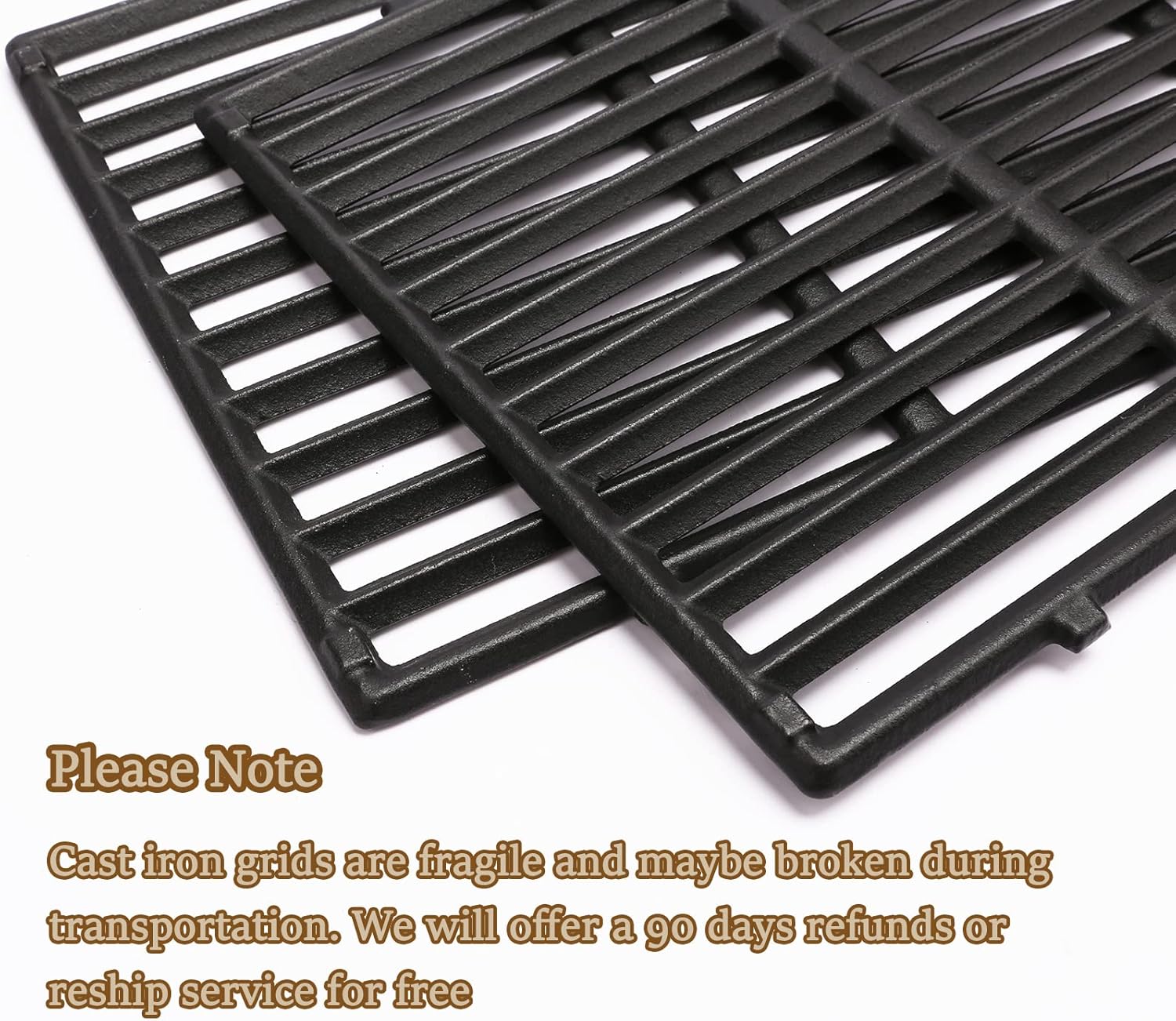 QuliMetal 7540 24.5 Inch Flavor Bars and 7524 19.5 Inches Cast Iron Cooking Grid Grates for Weber Genesis 300, E310 E320 S310 S320 with Side Control Panels : Patio, Lawn & Garden