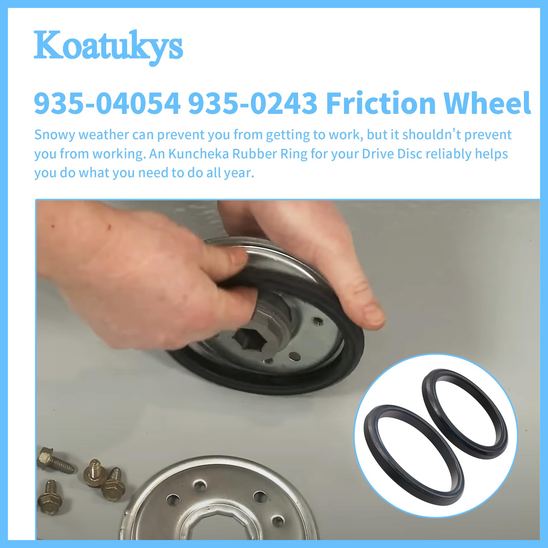 Joint De Roue à Friction Rotative 5612 En Caoutchouc - Compatible MTD 935-0243B, 735-0243