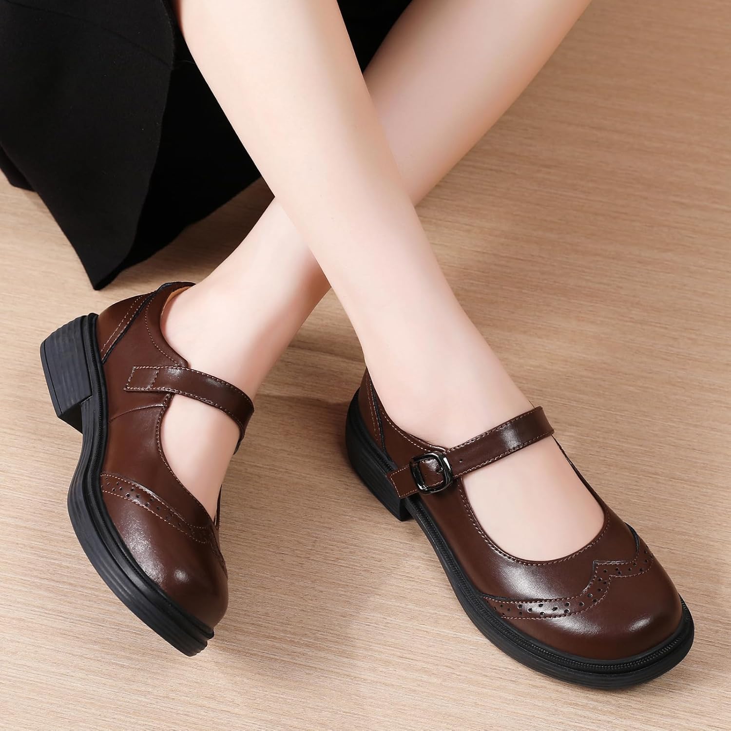 OKJ Mary Jane Shoes Women Flat Maryjane Black Mary Janes Comfortable Flats Dressy Casual School Cute Non Slip Work Shoes - Image 8