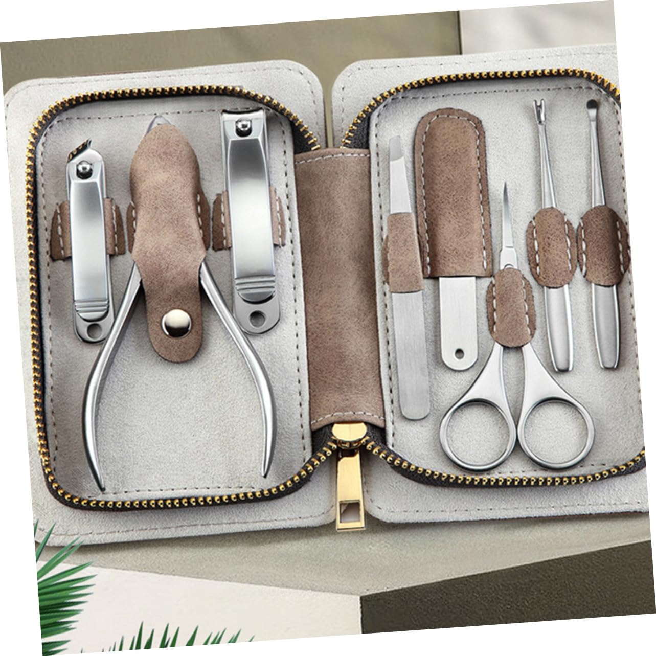 Acier Inoxydable Kit de Manucure Argenté Coupe-ongles 8 Pièces