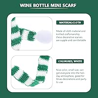 Vista 5 de LUOZZY 18 mini bufanda de muñeca de Papá Noel, bufanda de punto para botella de vino, suministros de fiesta de Navidad (verde blanco, 0.4 x 9.1 in)