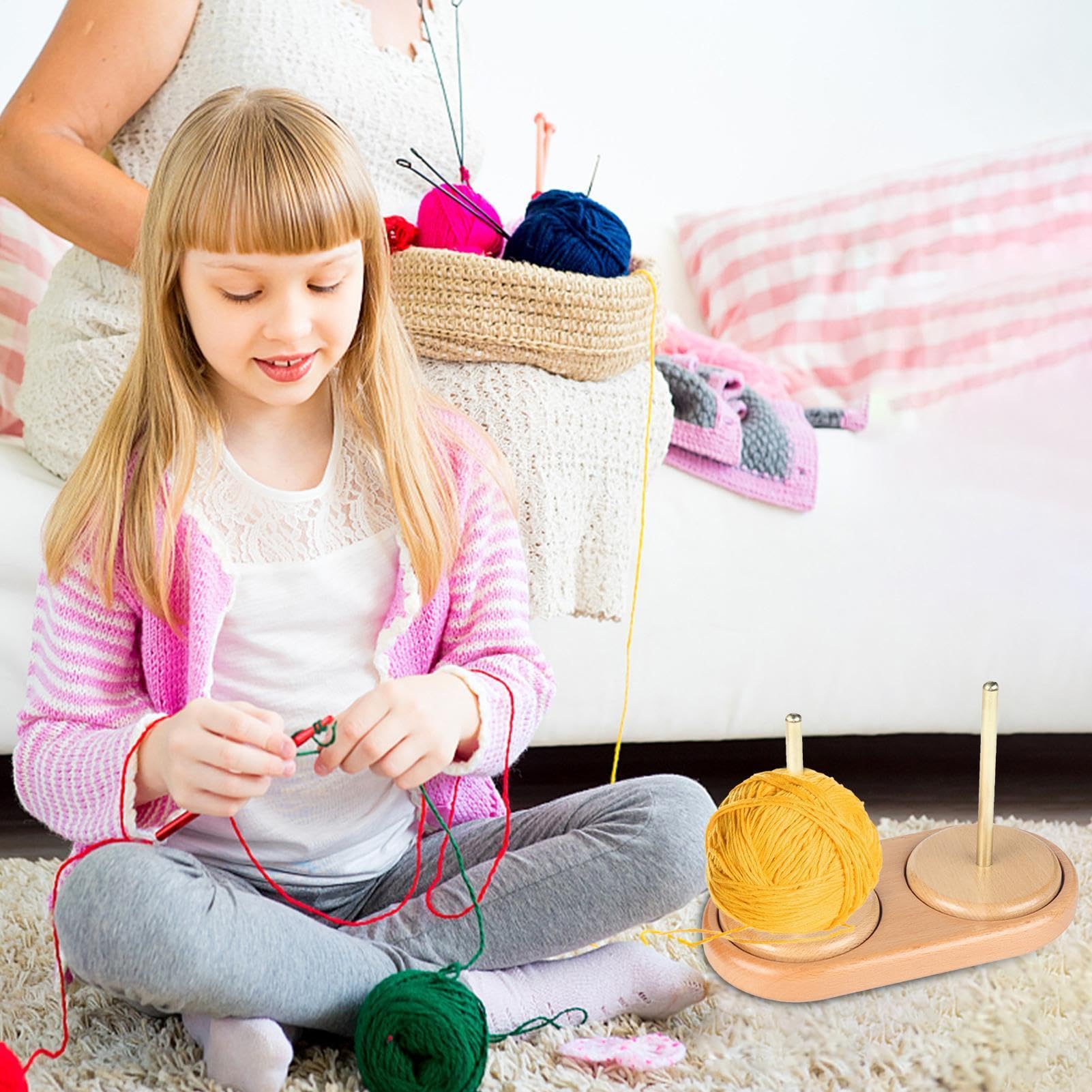 Soporte para de tejer, enrollador de bolas de para crochet Fácil de