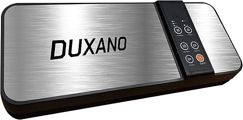 DUXANO Máquina selladora al vacío, 85 kPa Pro selladora de alimentos al vacío con cortador integrado y almacenamiento de bolsas, incluye 2 rollos de