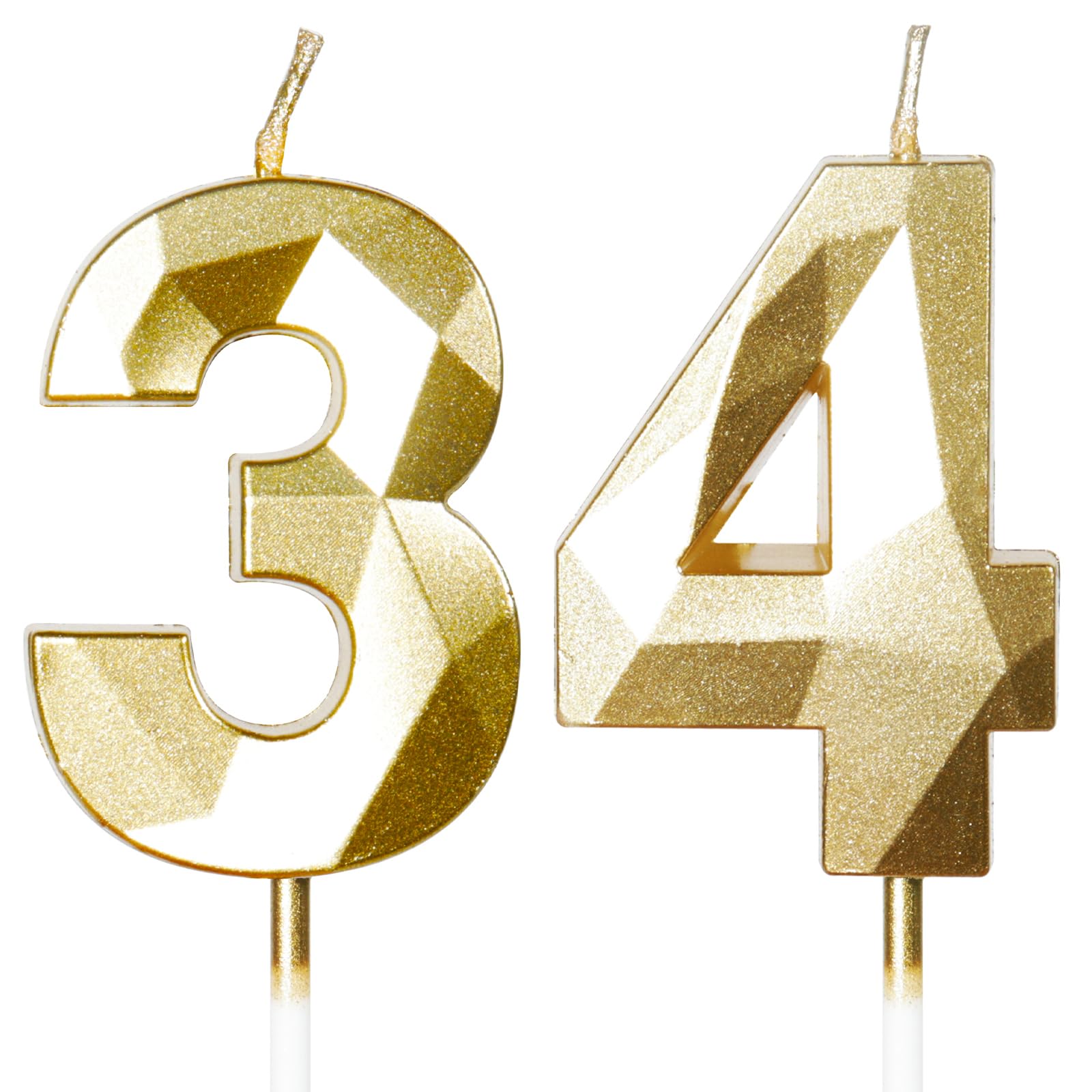 Yiran 50th Birthday Candles, Gold Number 50 Happy Birthday Candles, Cake Topper Decorations for Birthday Party, Wedding Anniversary Celebration Supply — view 182