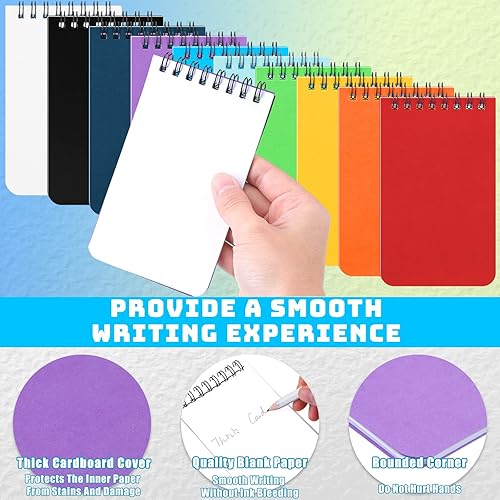 Miniatura 4 de 120 cuadernos de notas encuadernados en la parte superior, 25 hojasbloc, mini, blocs de notas en espiral, cuaderno de bolsillo de papel en blanco