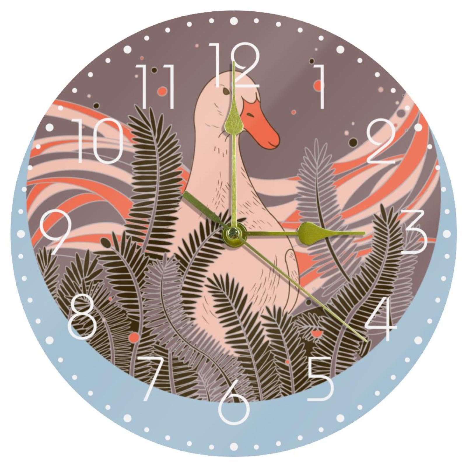 Horloge murale silencieuse bleu canard pour un salon moderne ou une chambre cocooning