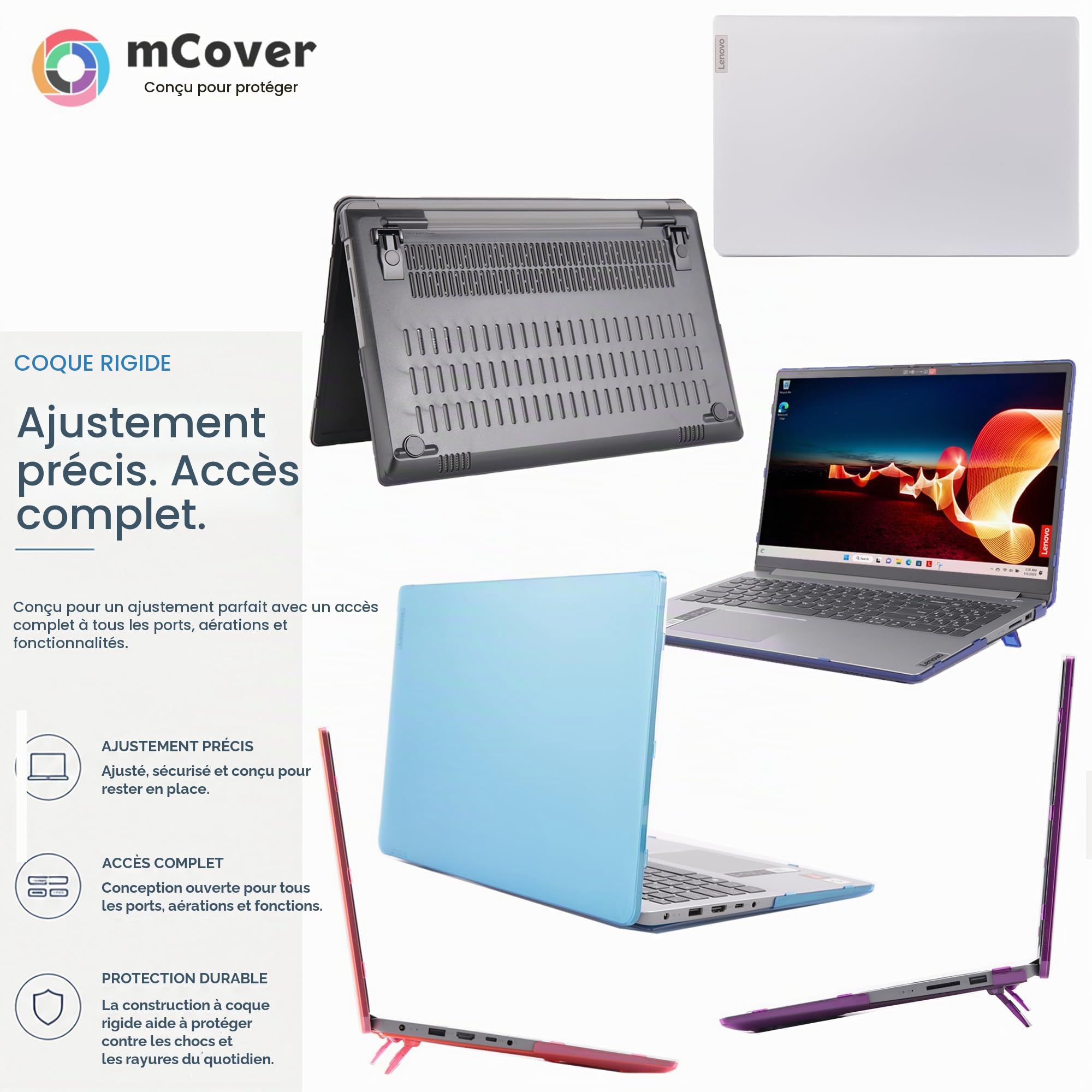 mCover Étui Compatible Uniquement avec Les Ordinateurs Portables Windows Lenovo IdeaPad 1 Series 2022-2024 15" (15ADA7 / 15AMN7 / 15ALC7 / 15IAU7 / 15IGL7 / 15IJL7 / 15IRU7) - Transparent