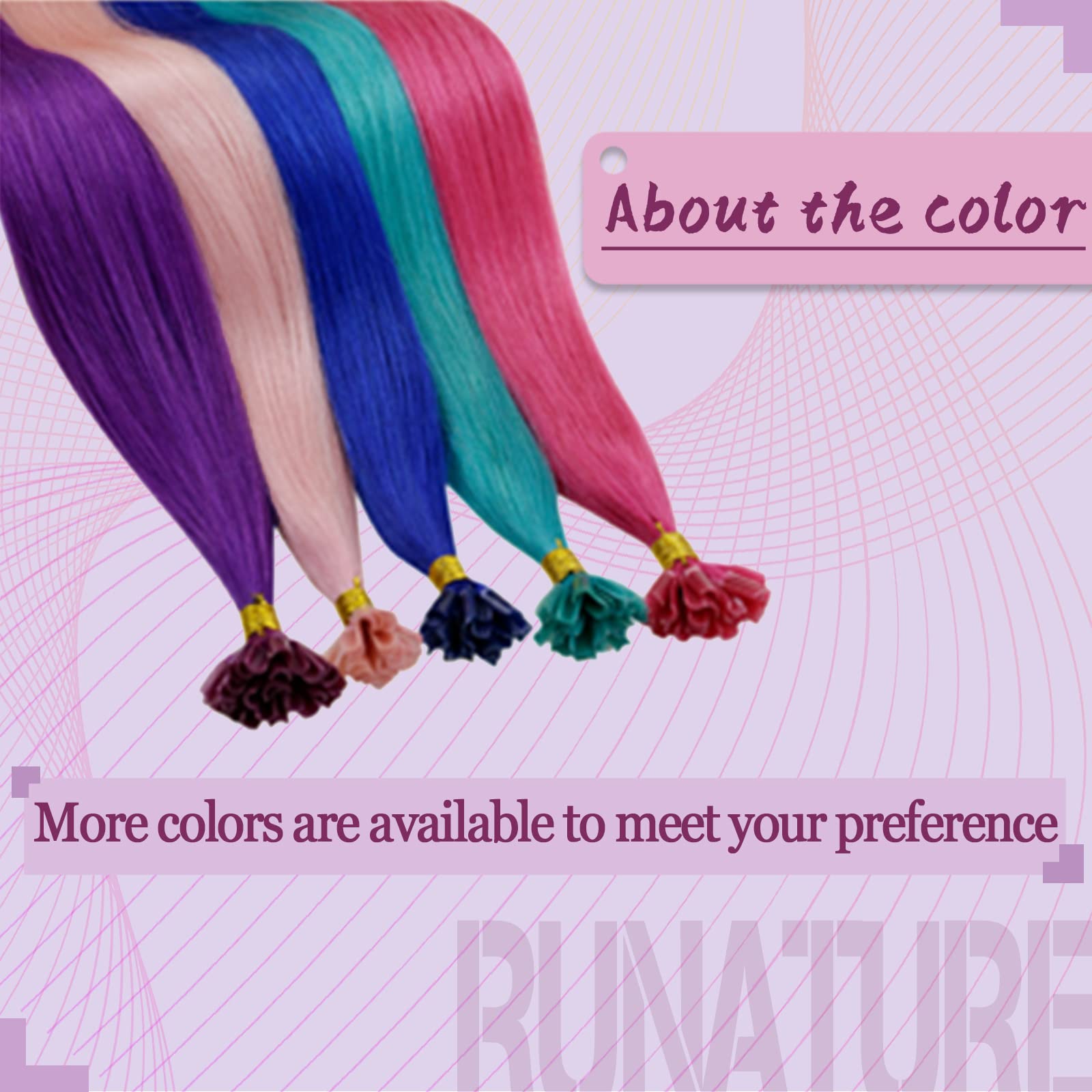 RUNATURE Micro Beads Hair Extensions Real Hair Purple Remy Micro Ring Hair Extensions Invisible Remy Straight Micro Hair 14 Inch 25g/25strands #Purple — view 147