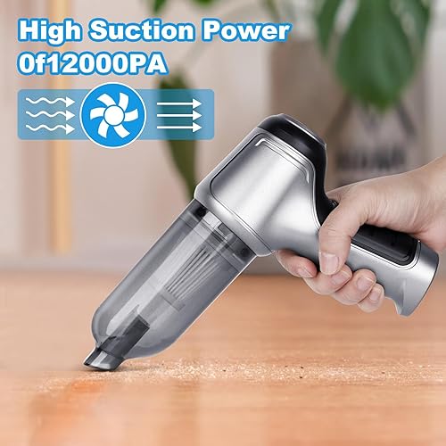 Miniatura 3 de Aspirador de coche portátil inalámbrico - 12000PA 3 en 1 aspiradora de coche de alta potencia inalámbrica de mano - Plumero de aire - Mini