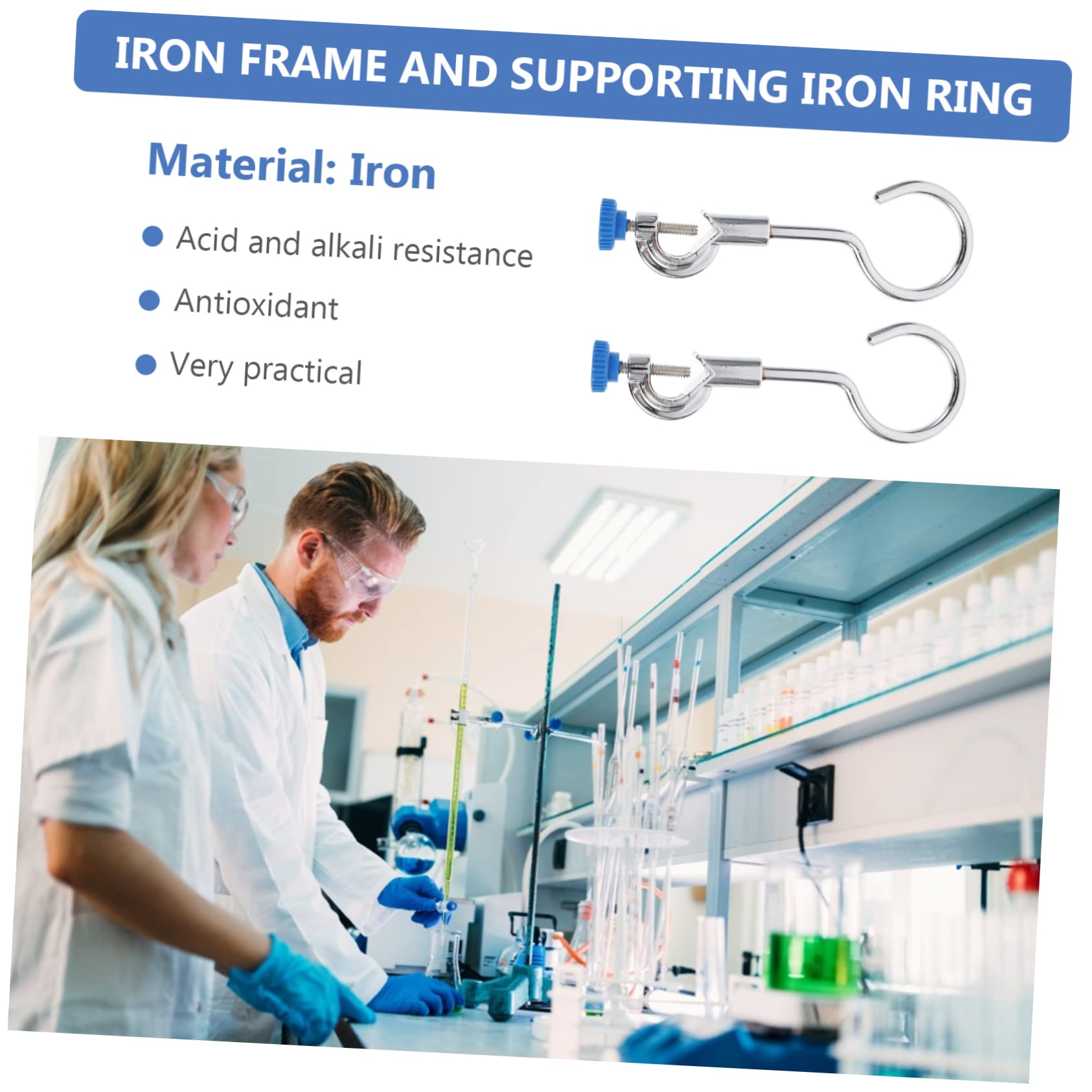 Praktischer Metallringständer aus Eisen für Laborbedarf mit Korrosionsbeständigem Stützring zur Befestigung von Bechern und Flaschen im Chemischen Labor
