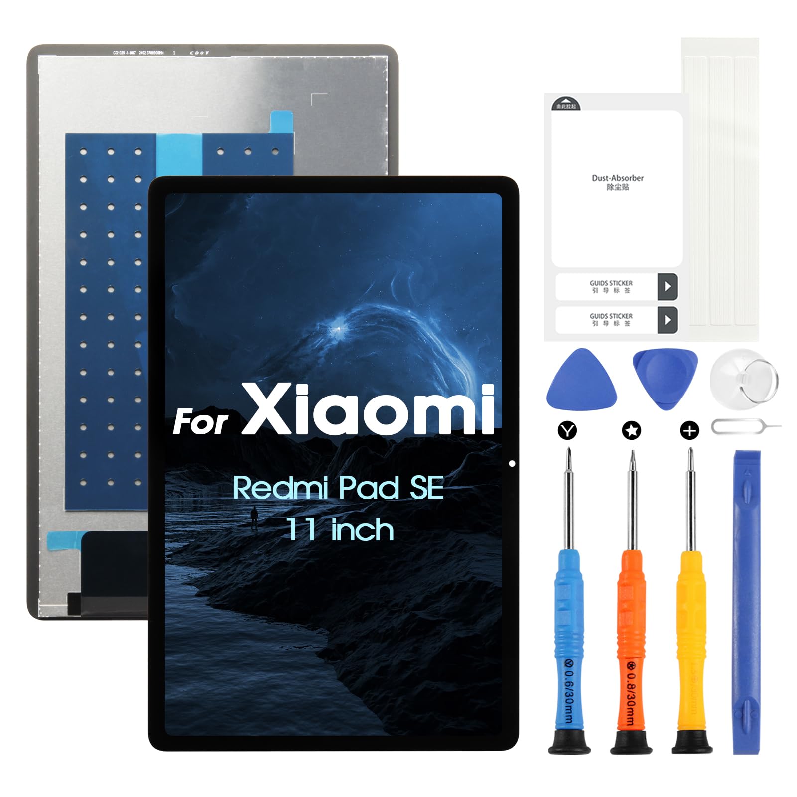 Schermo LCD per Xiaomi Redmi Pad SE Display LCD per Xiaomi Redmi Pad SE 23073RPBFG 11" Schermo di Ricambio Touch Screen Assemblea con Riparazione Kit, Nero