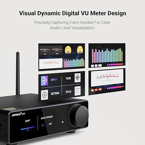 Miniatura 4 de AIYIMA Amplificador Bluetooth A80 DAC estéreo HiFi receptor de audio para el hogar con PFFB, amplificador de potencia clase D de alta resolución de