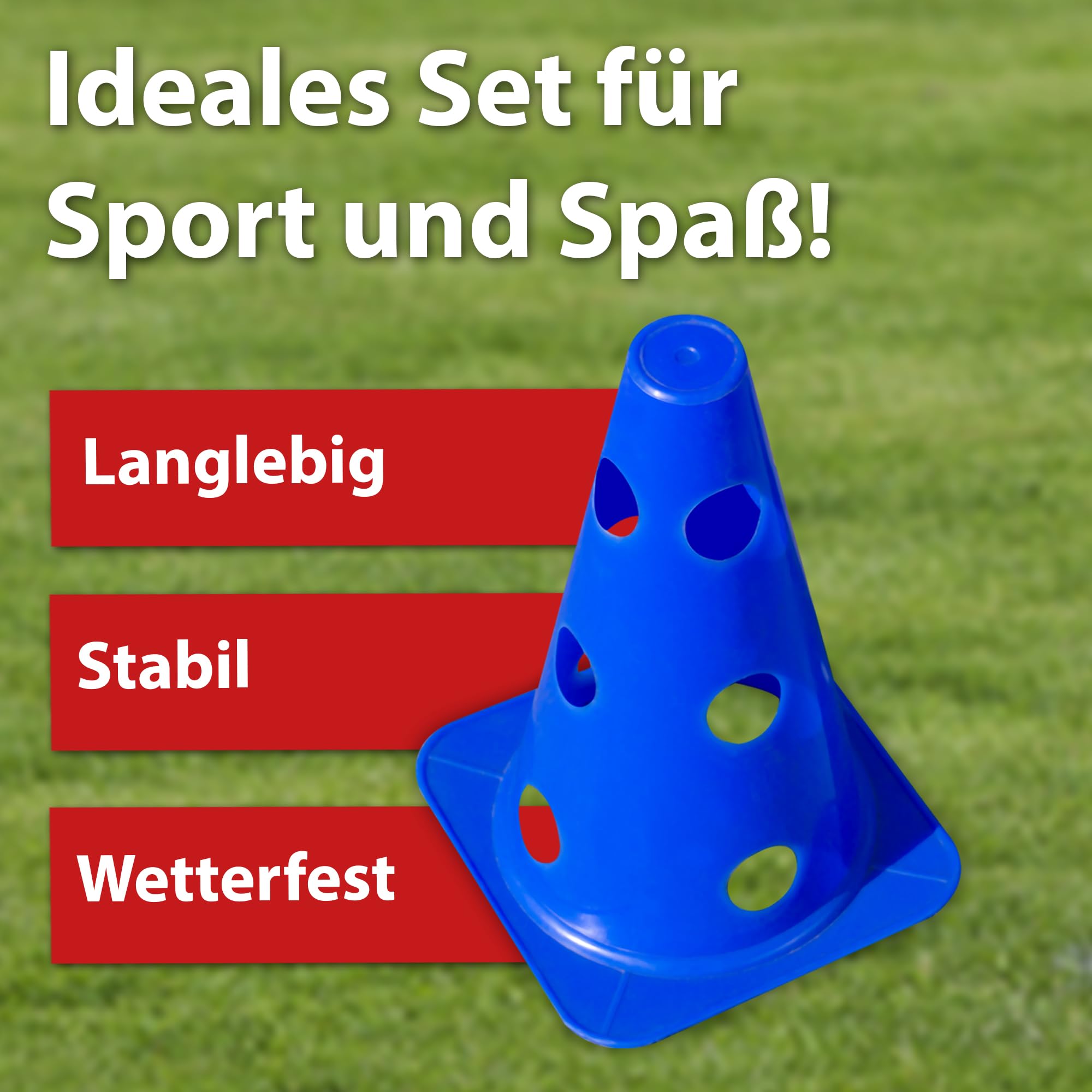 praktisches Steckhürdenset für Fußball, Hundesport, Pferdesport – Ideales Trainingszubehör, Fußballtraining, Pferd und Hunde - Profi Pylonen Set mit Hürden - Hindernisse Kegel