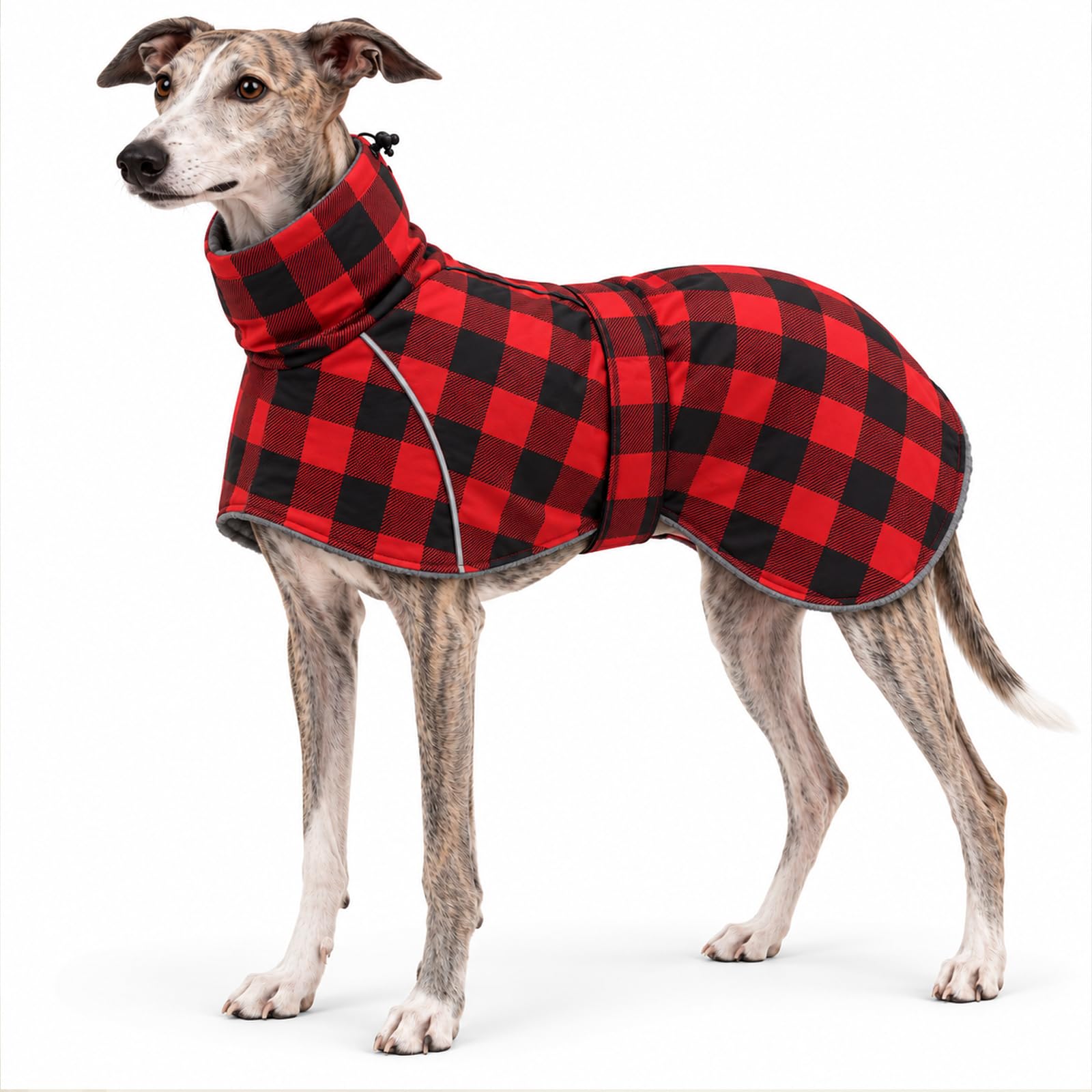 Greyhound Coat Geyecete grid Whippet Coat Fleece With Adjustable Bands