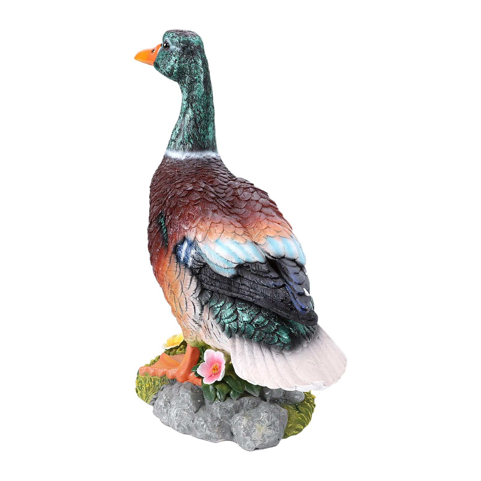 Yinhing Germano Reale Anatra Ornamento da Giardino Statuetta di Anatra Verde Dipinta a Mano per la Decorazione del Prato all'Aperto Decorazione da Giardino Stravagante per la Casa o l'Ufficio