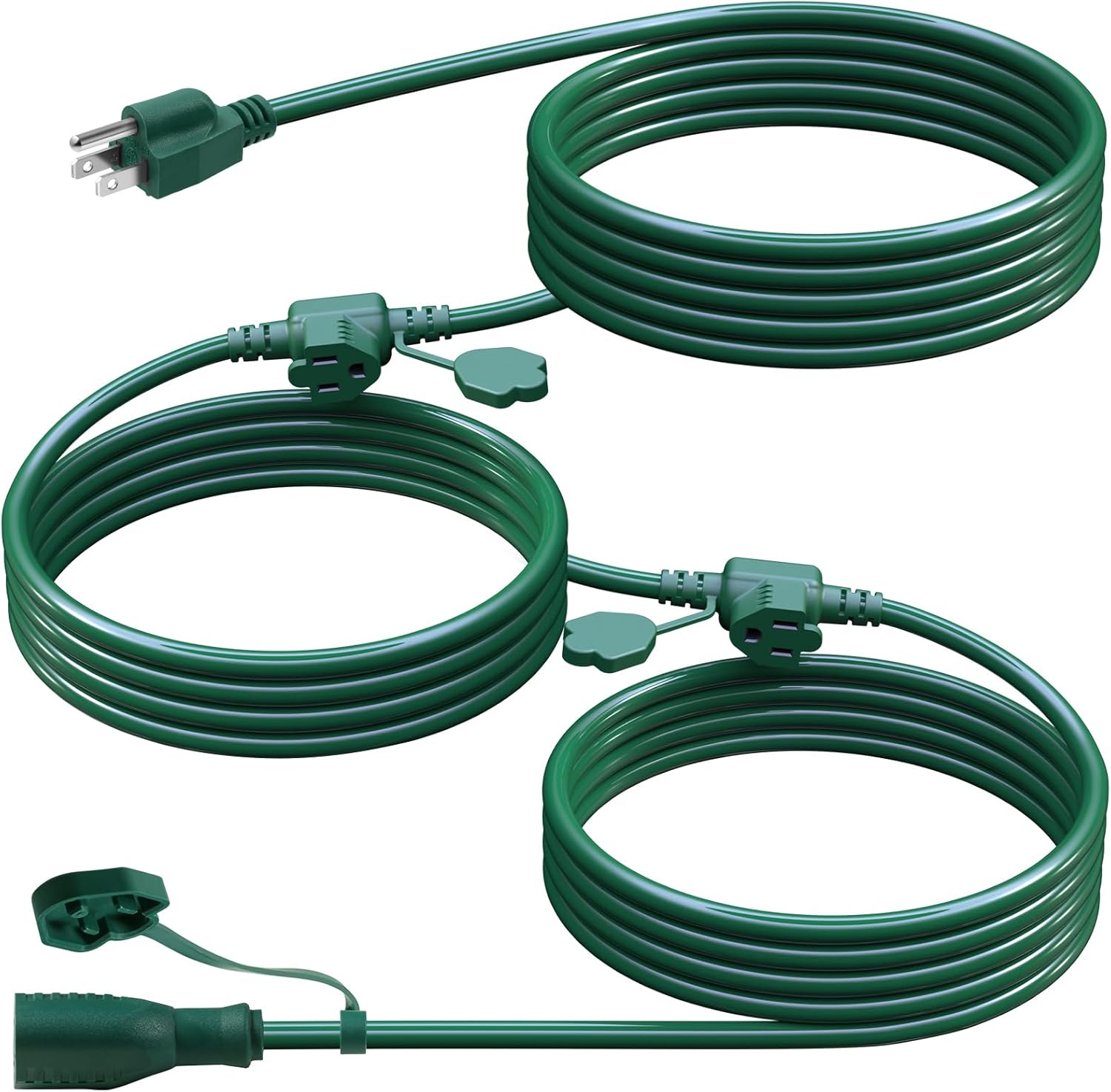 Makevivi 25Ft Outdoor Extension Cord Multiple Plugs Evenly