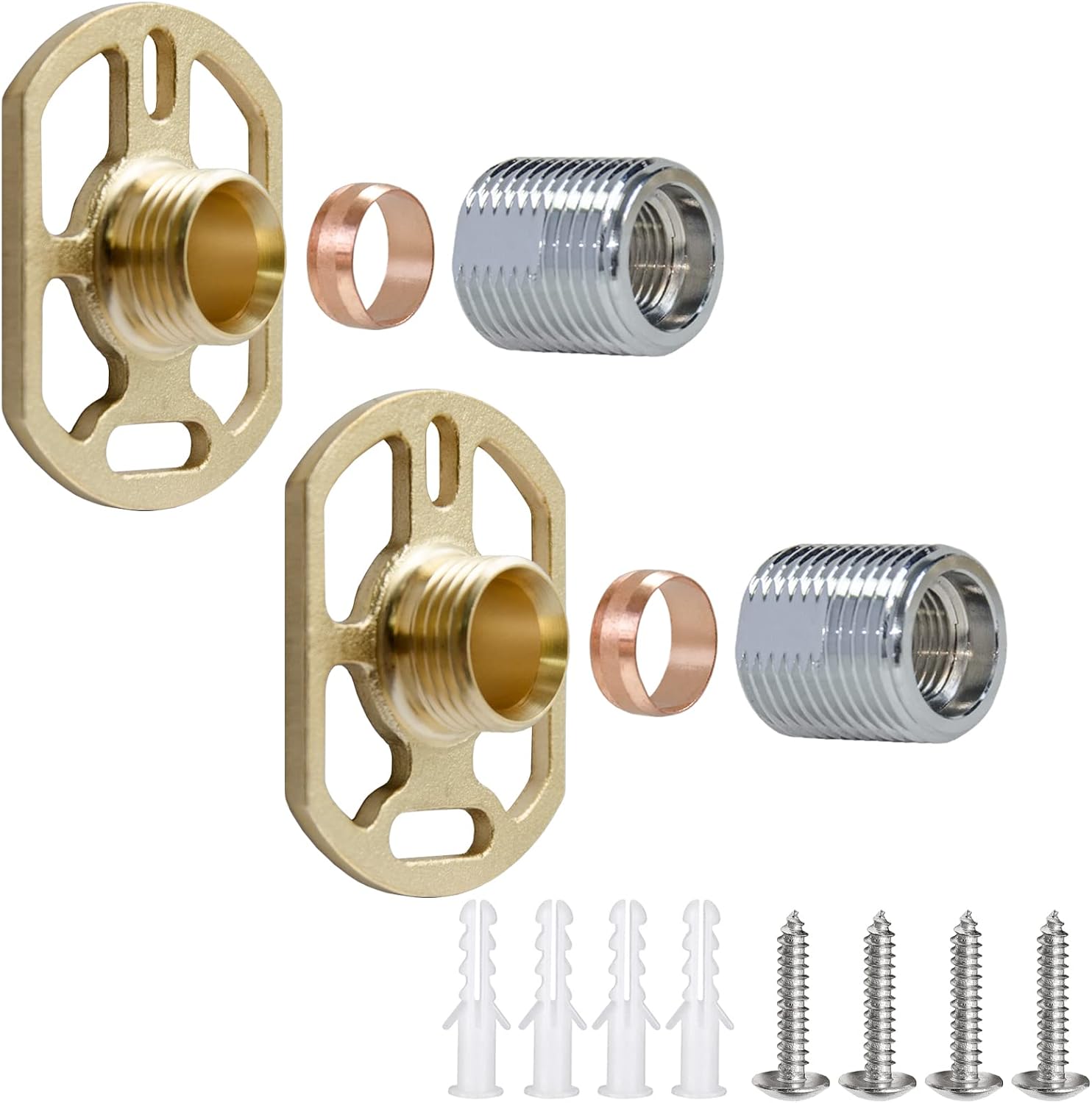 Bar Valve Fixing Kit, 1 Pair Chrome BSP Wall Mounting Bar Valve Fixing