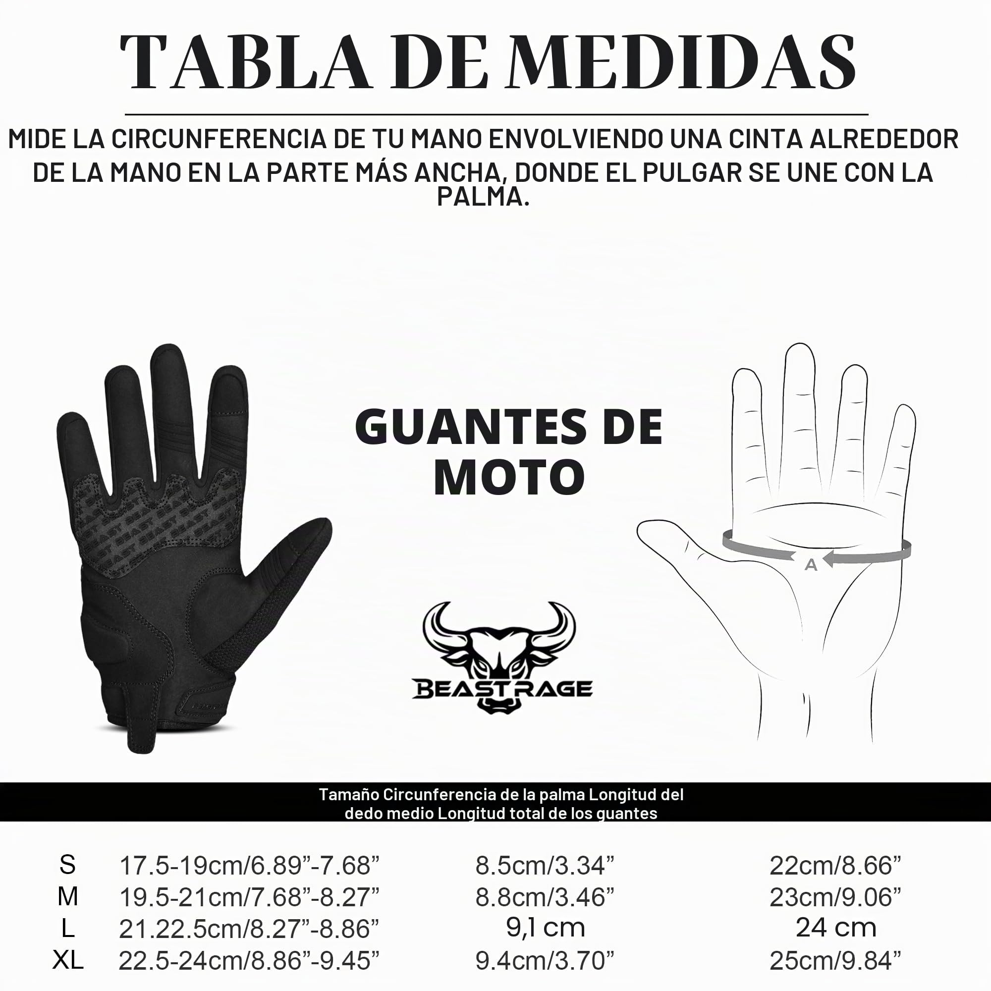 BEAST RAGE Guantes de moto de verano - Guantes de equitación con pantalla táctil transpirables para hombres y mujeres, guantes ligeros para correr off-road con protectores de dedos, agarre