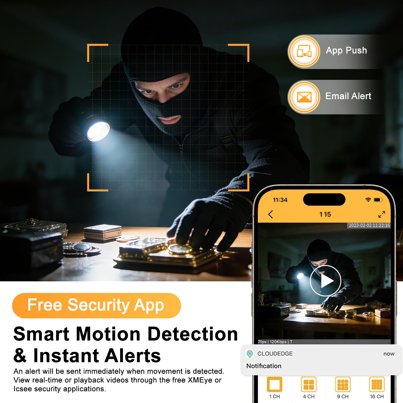 DVR de vigilancia CCTV de 8 canales con 500G HDD, 4 canales 5MP H.265+ DVR sistemas de cámara grabadora de vídeo para cámaras analógicas/XVI/CVBS/AHD/TVI/IP, DVR para cámara de seguridad hogar