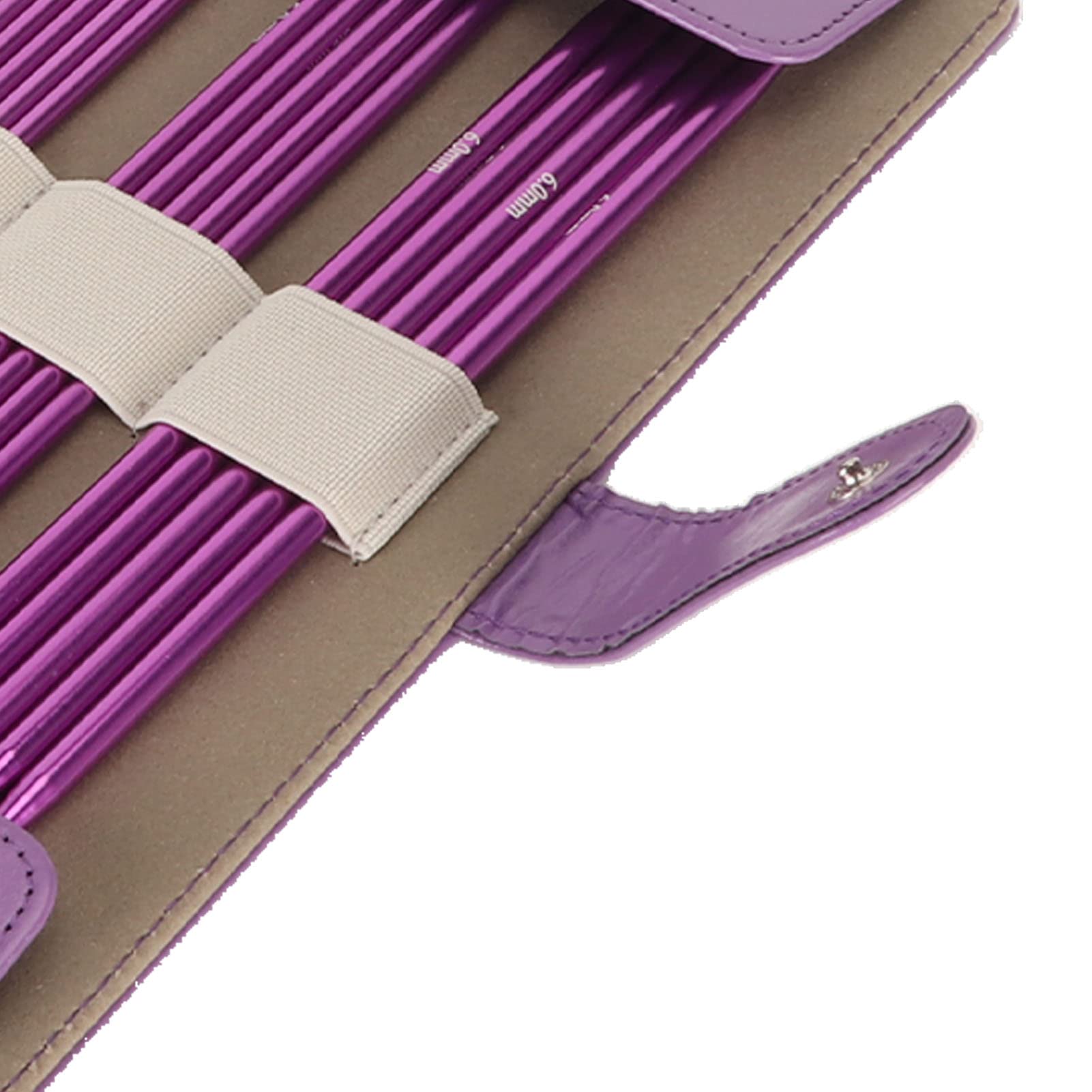 Tyenaza Ferri da Maglia da 50 Pezzi, Set di Ferri da Maglia Ergonomici in Metallo in Acciaio Inossidabile da 2,5 Mm-6 Mm con Borsa per Artigianato, Viola