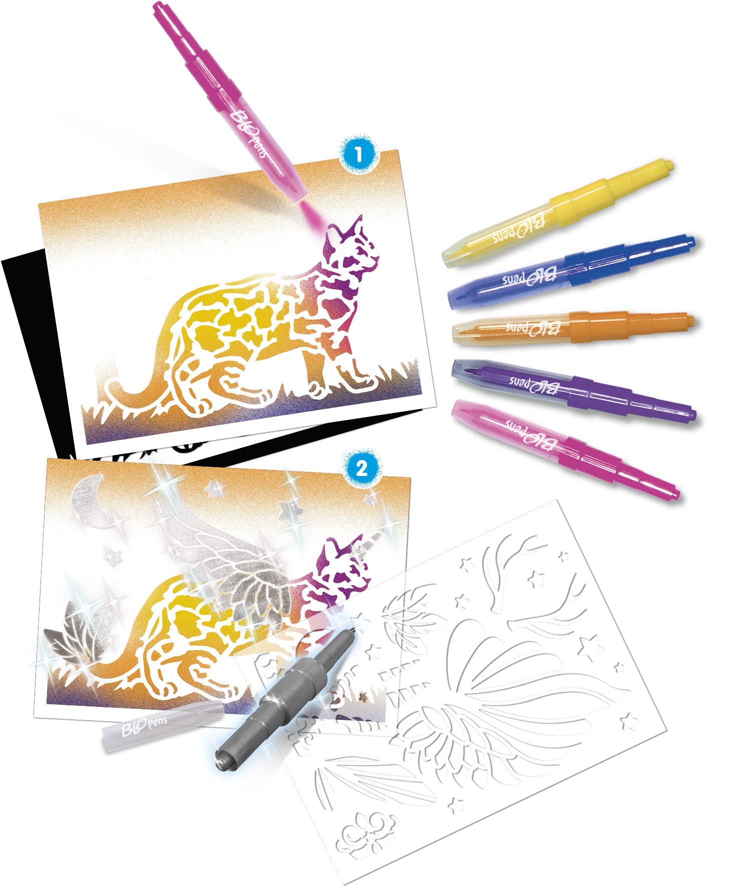Lansay Blopens - Animals to Customise - Drawings and Coloring Pages - from 7 Years Old, Transparent/Green, mittelgroß - Image 3
