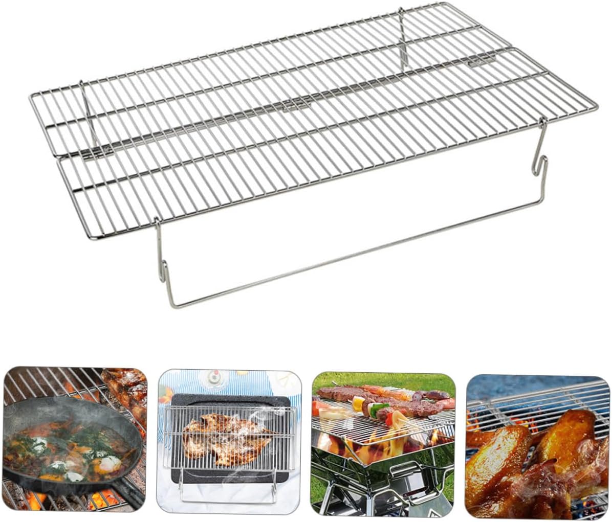 Portable Stainless Steel Folding Camping Grill Compact Barbecue Tool for Outdoor Cooking Easy to Install for Picnics Travel and Tailgating