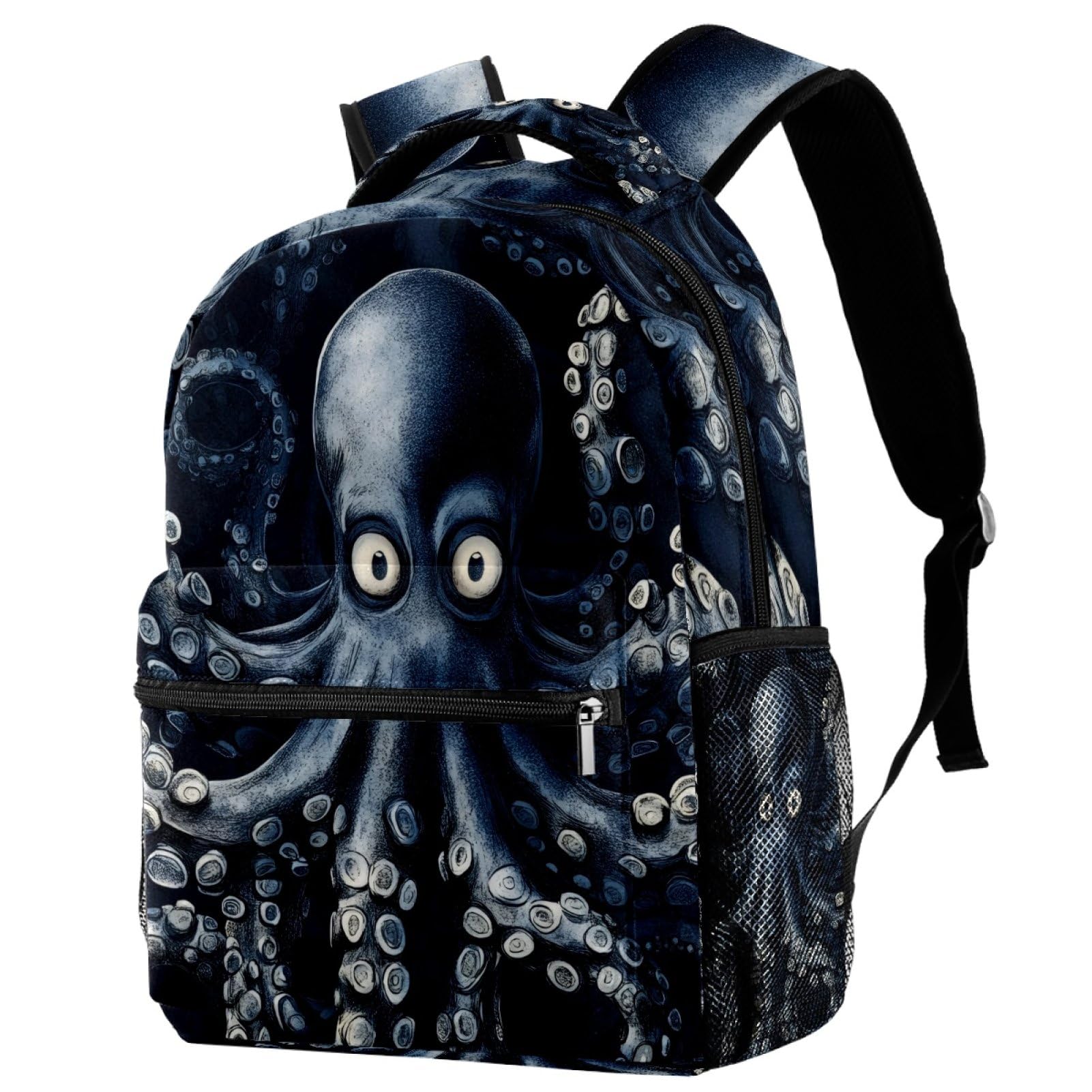 Sac à dos d'école avec porte-bouteille bleu libellule ergonomique - 7