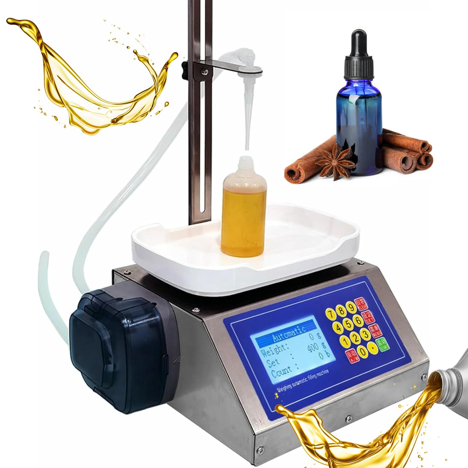 Máquina llenadora de Miel, llenadora automática de líquidos de 2 a 300 g, Carcasa de Acero Inoxidable, Gran caudal de 1,2 l/min, llenado rápido, Control Digital para Bebidas.