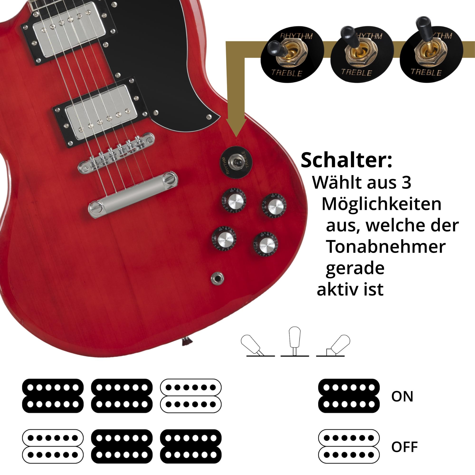 Rocktile Pro S-R E-Gitarre Heritage Starter Set + Zubehörset+ Amp