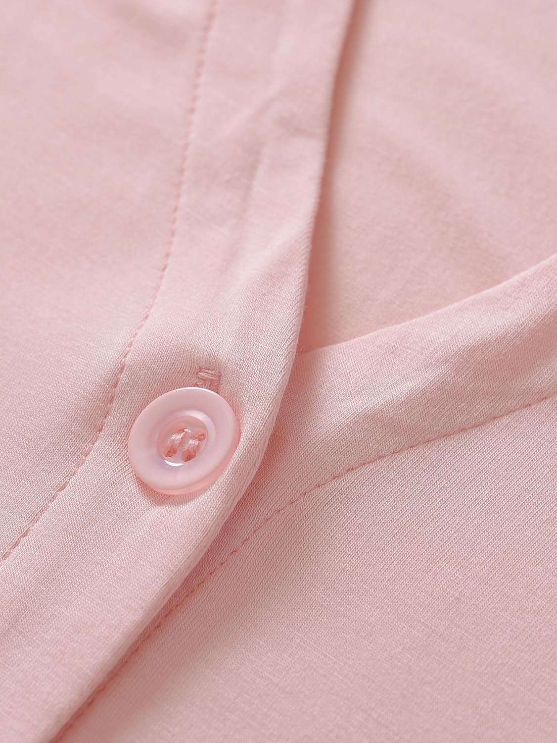 Latuza Women's Petite Viscose Button Up Pajamas Set Petite Size Long Sleeve PJs - Image 2