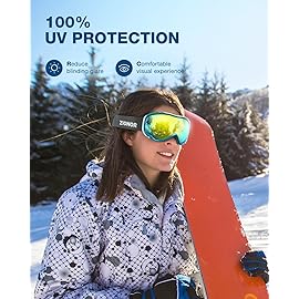 ZIONOR Lagopus Ski Snowboard Goggles UV Protection Anti fog Snow Goggles for Men Women Adult Youth