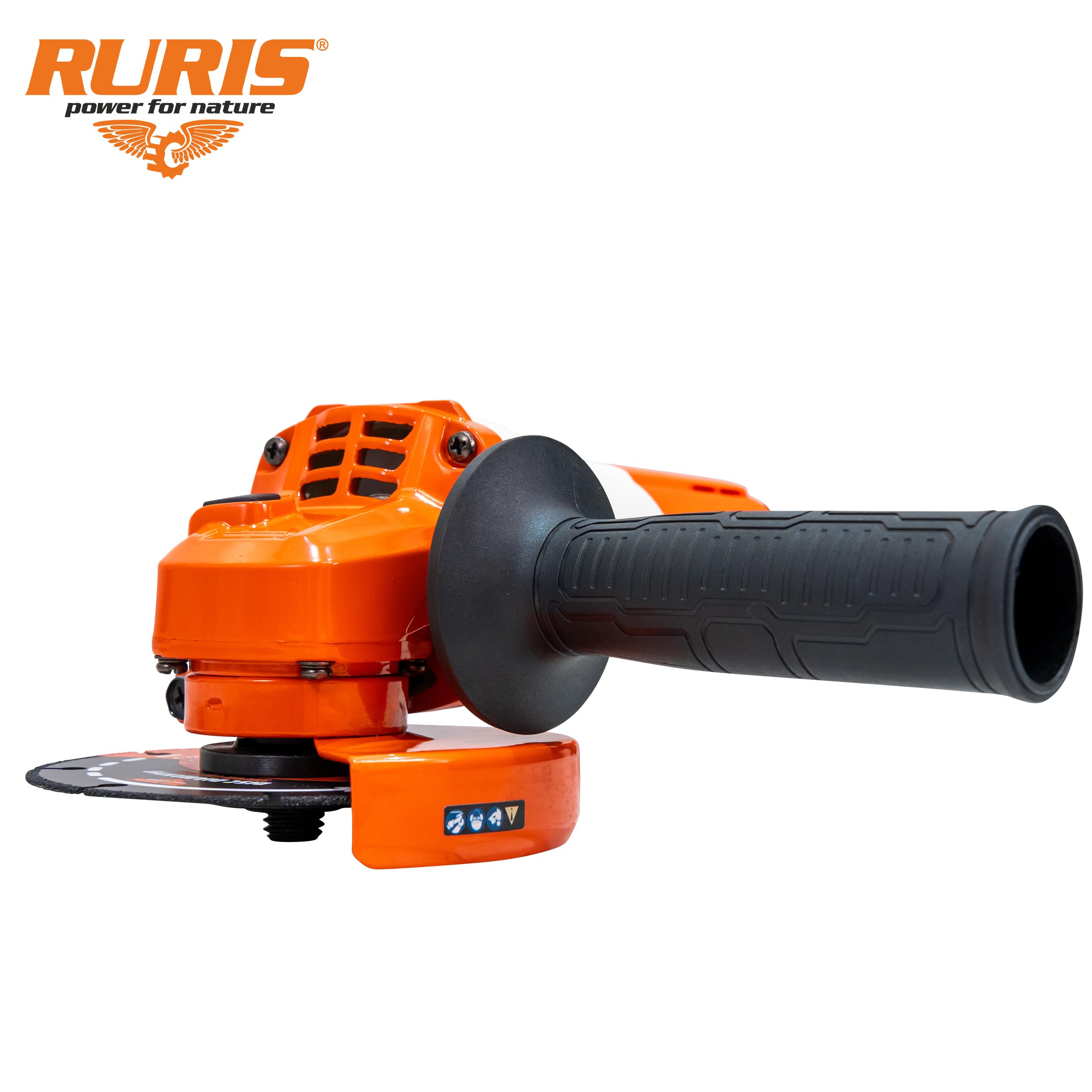 RURIS - Smerigliatrice angolare elettrica RA750, 750 W, disco 115 mm, 11000 rpm, sistema Power Off, impugnatura morbida grip, protezione regolabile, taglio, levigatura e lucidatura, 220 V