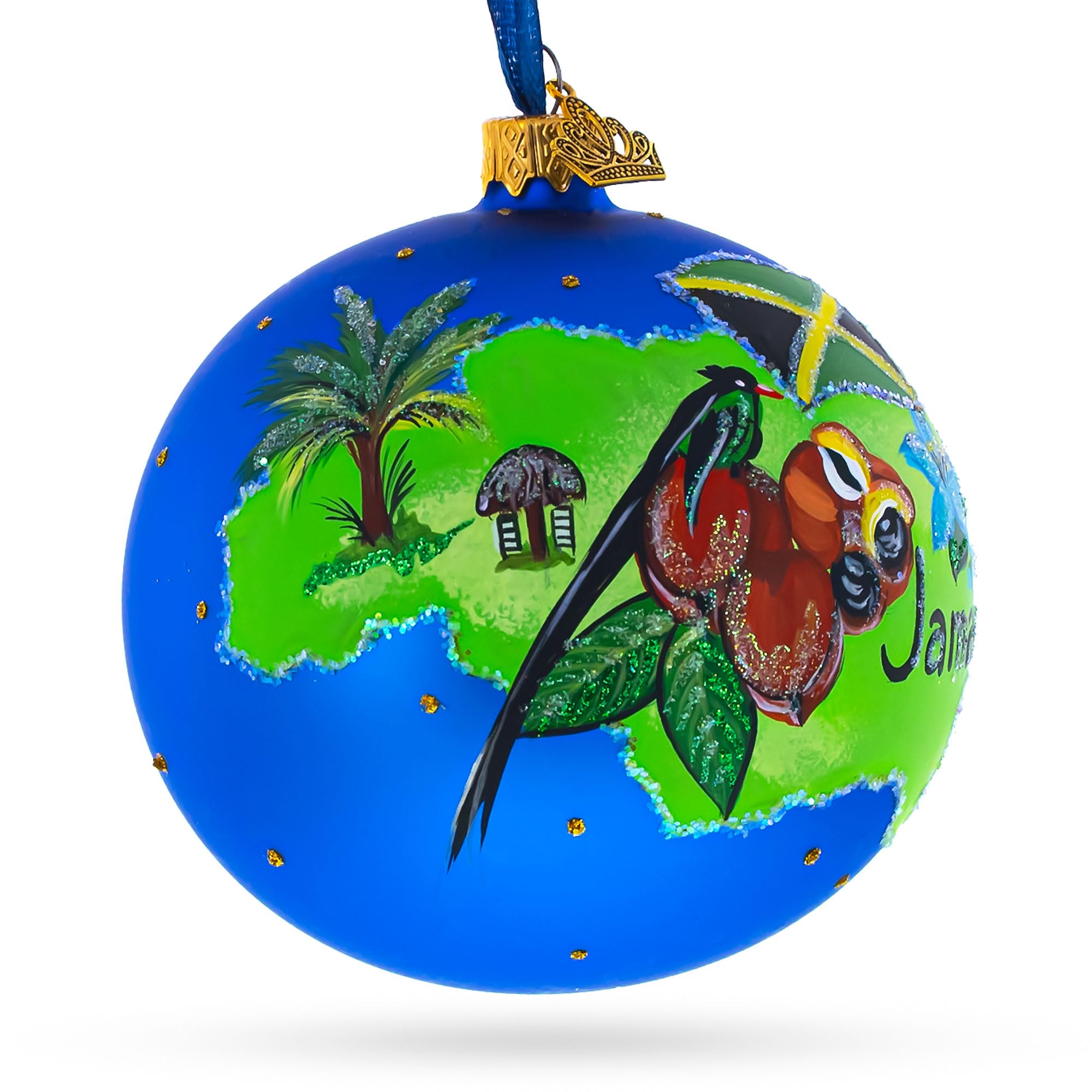 BestPysanky Décoration de Noël en forme de boule de verre de l'île de