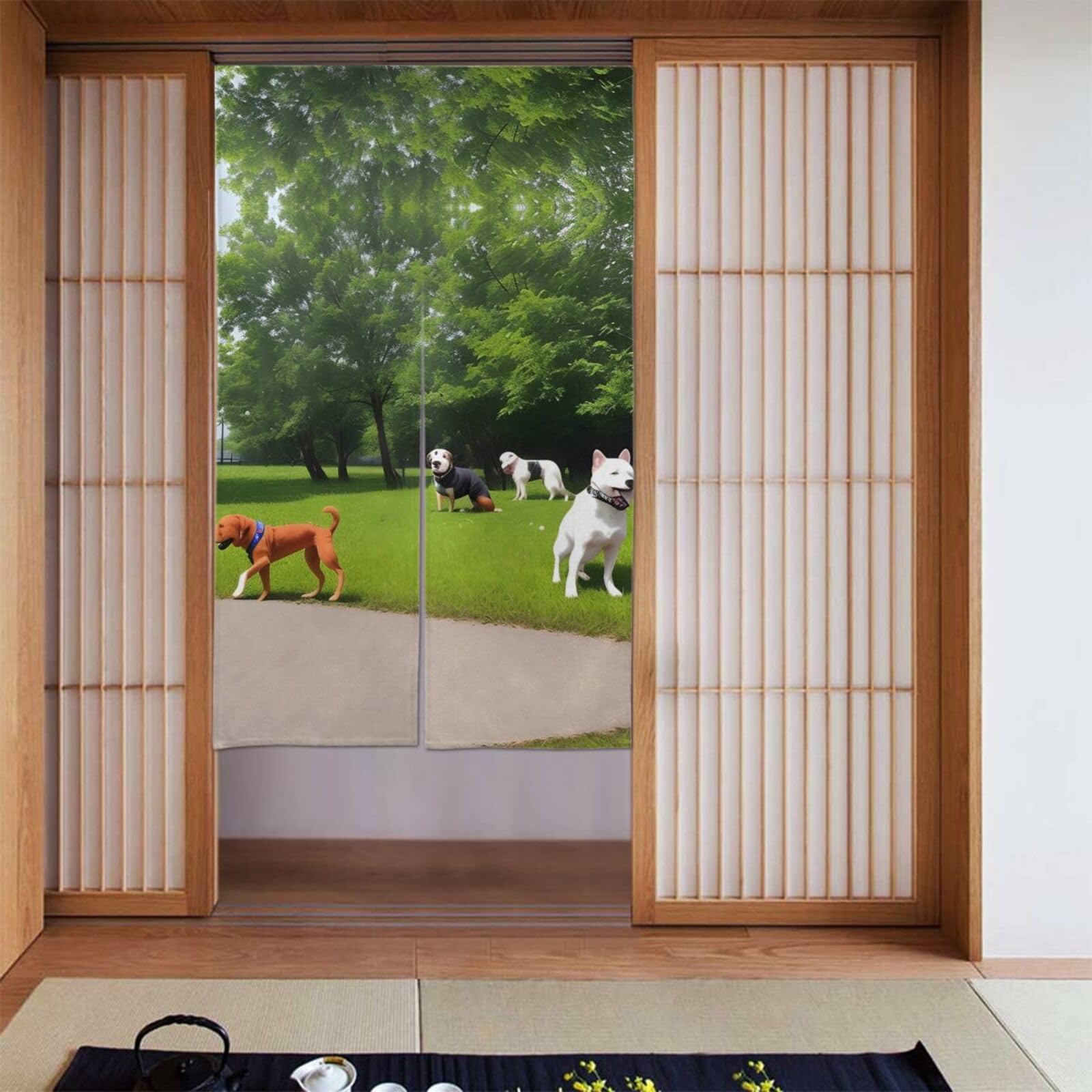 Rideaux occultants pour porte et chambre BROLEO motifs animaux