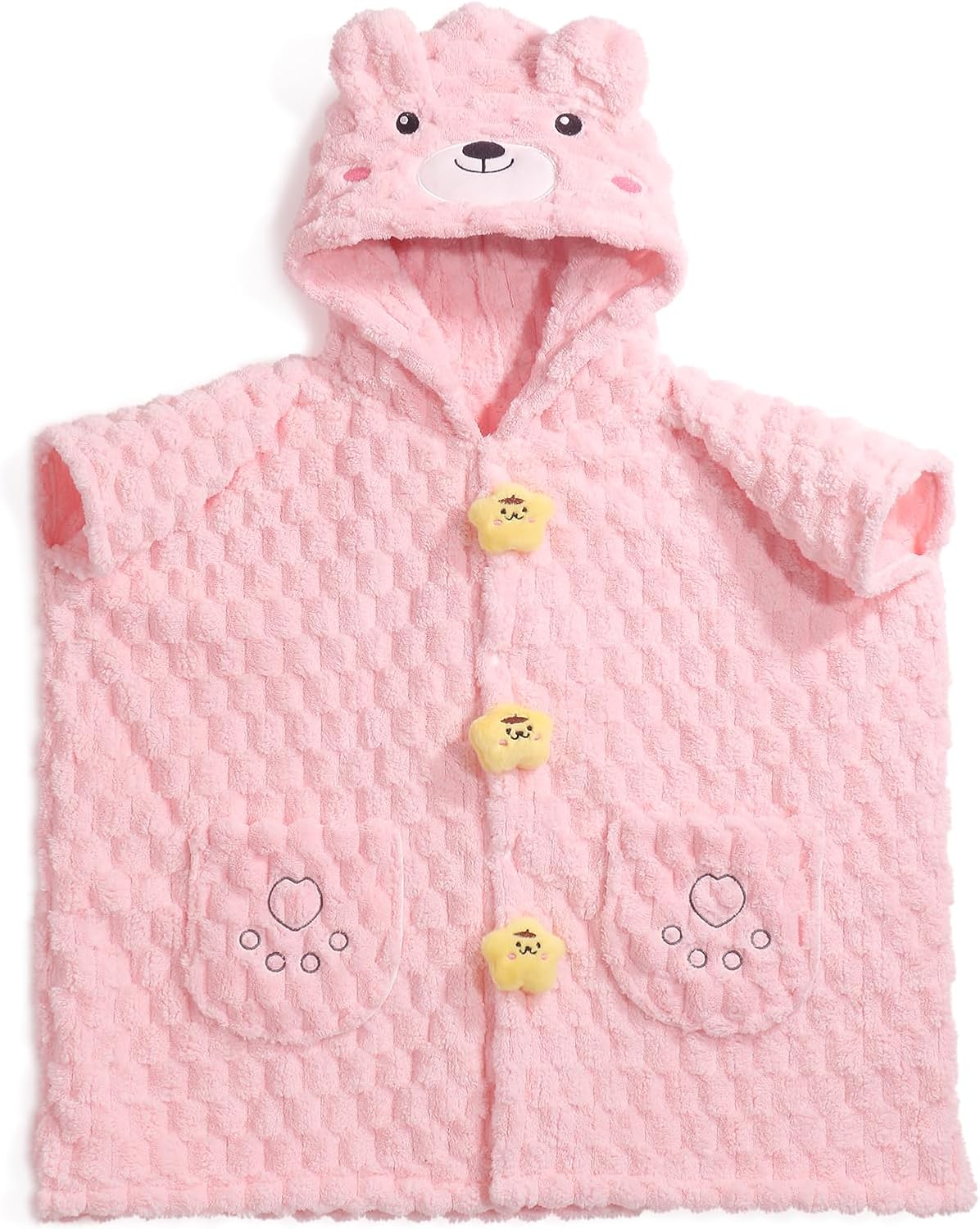 Toddler Poncho Towel Age 1-8,Soft Absorbent Baby Hooded Poncho Towels,Toddler Poncho Towels for Baby Pink Sheep