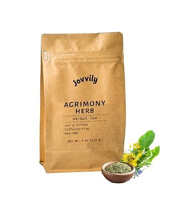 Jovvily Agrimony Herb - 4 oz - Cut &amp; Sifted - شاي الأعشاب - غير معدّل وراثيًا