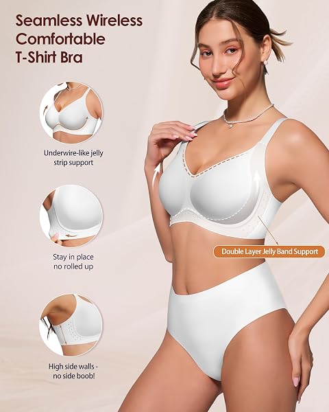 As Fairy Bras for Women No Underwire Jelly Wireless Seamless Full Coverage Comfortable Bra with Airholes - 3