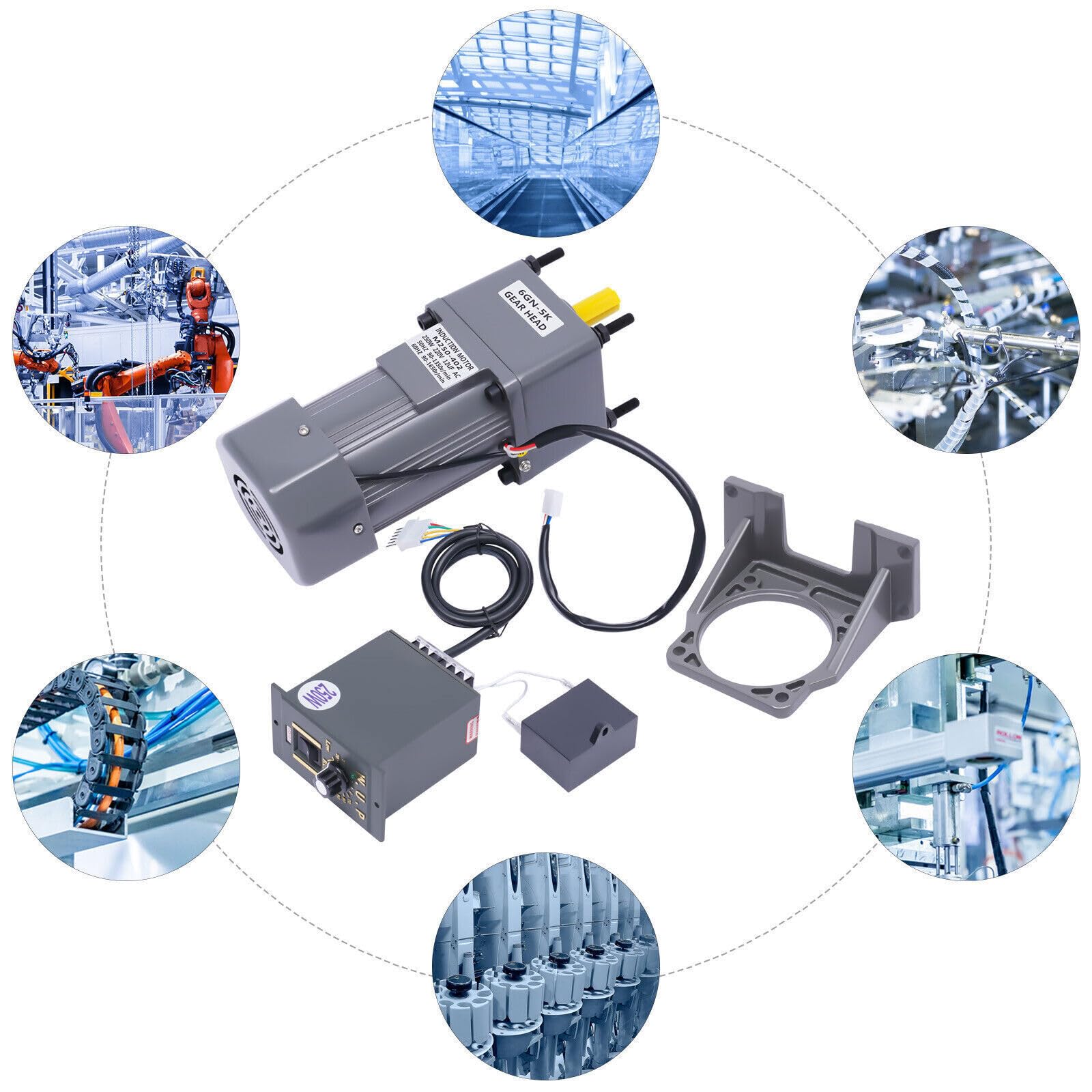Elektromotor Einstellbarer Geschwindigkeit 220V 250W AC Gear Motor Elektromotor Getriebemotor mit Drehzahlregler 0-270 RPM