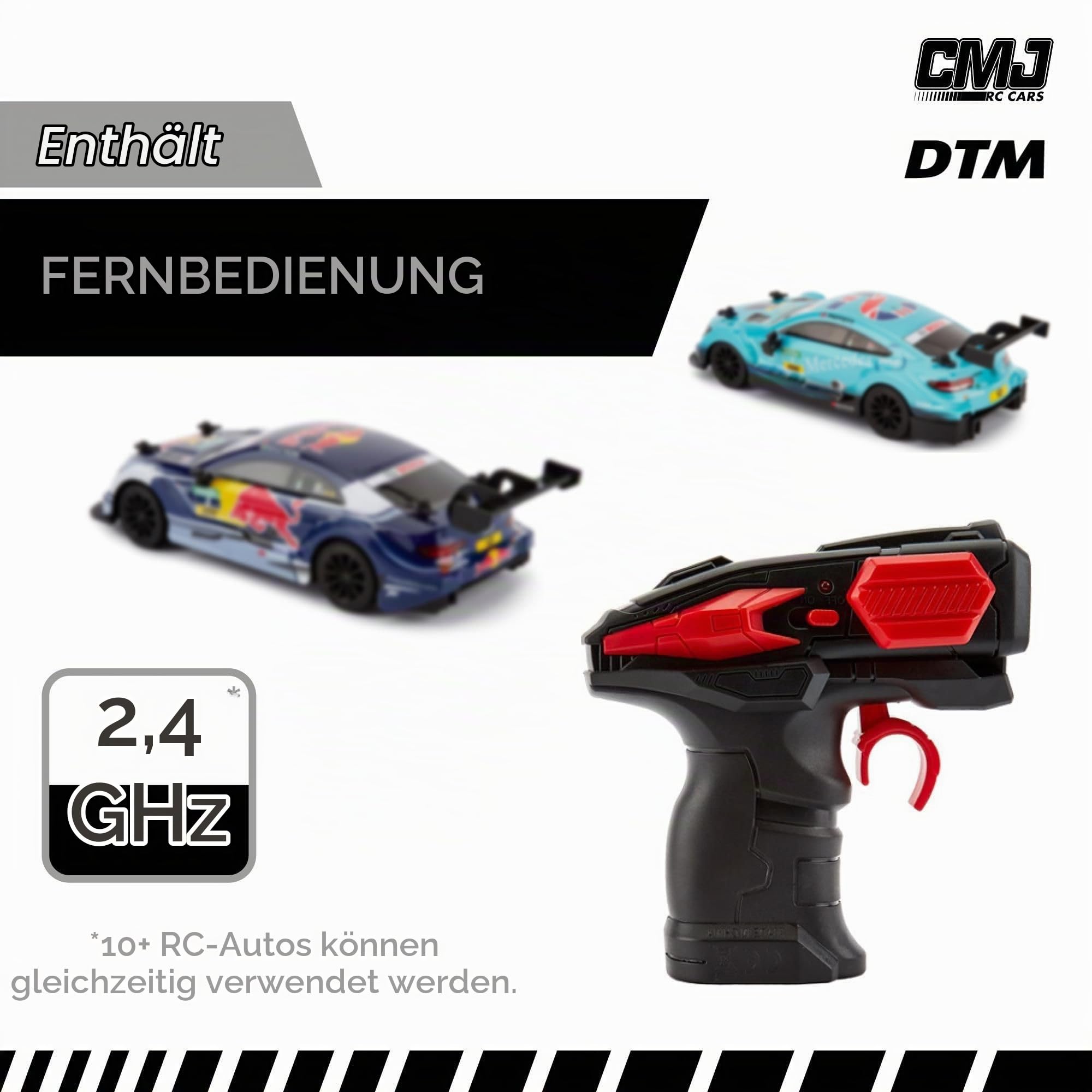 CMJ RC Autos Zwillingspack: Offiziell lizenzierte Audi RS5 DTM & Mercedes AMG C63 DTM Maßstab 1:24 2.4Ghz Ferngesteuerte Autos – Perfekt für Rennsportfans