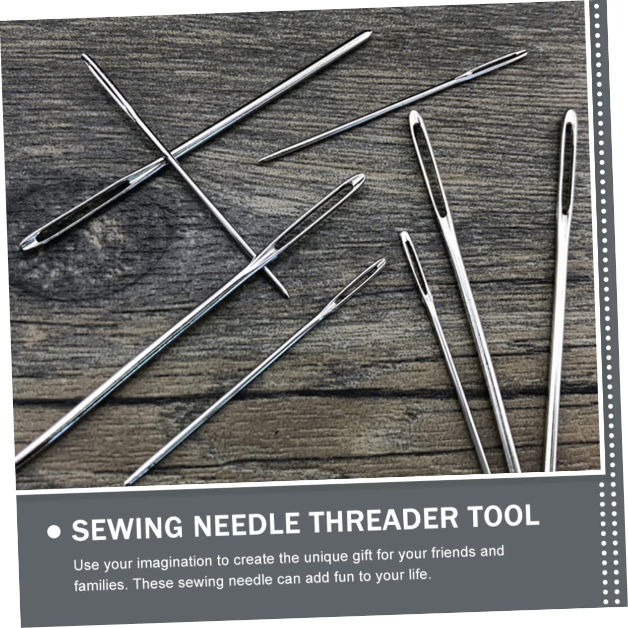 TEHAUX 5juegos Agujas De Coser y Enhebradores Coloridos Kit Para Manualidades Agujas De Ojo Granpara Tejer y Coser Yarn Craft