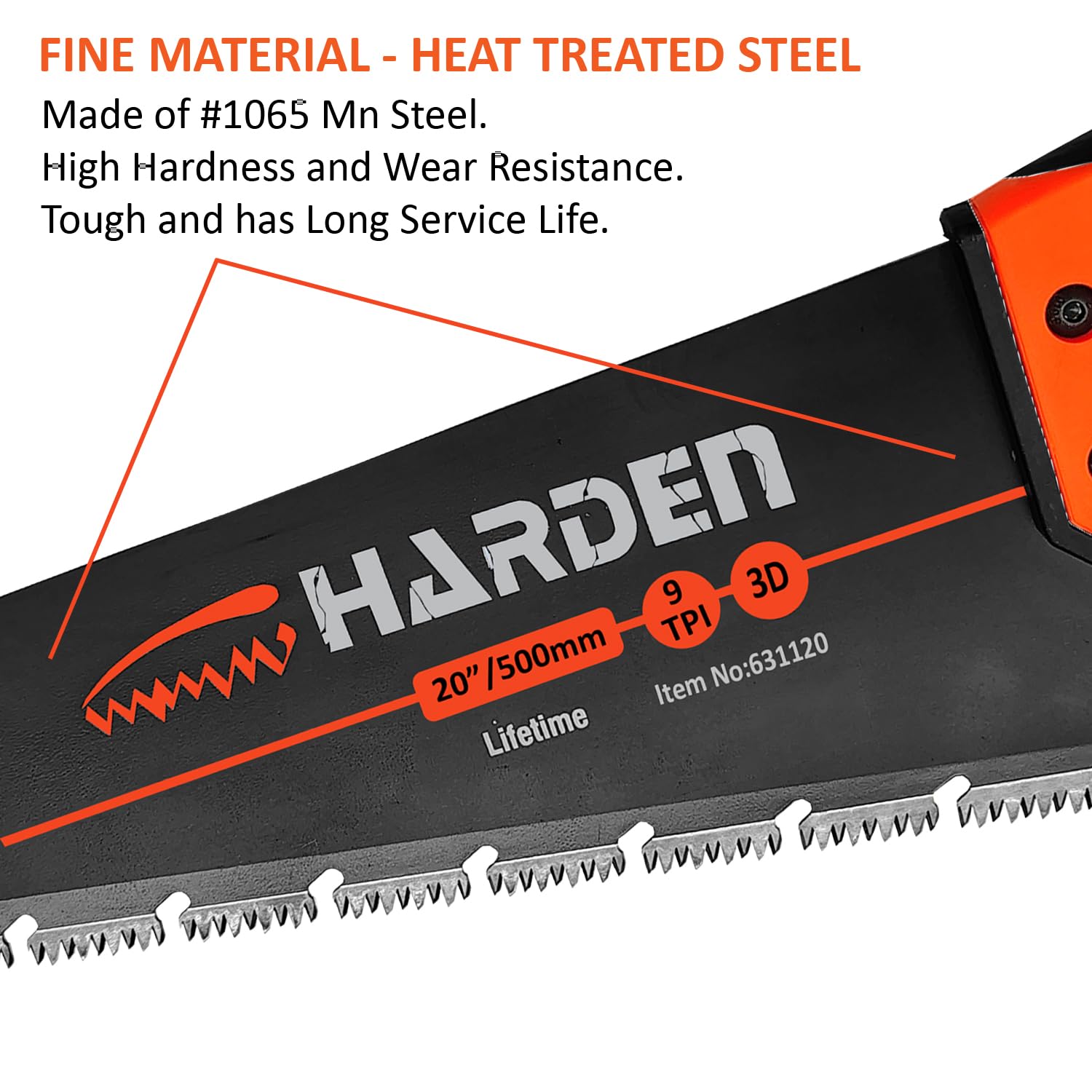 Harden 20" Professional Hand Saw - Wood Cutting -7 Harden 20" Professional Hand Saw - Wood Cutting -7