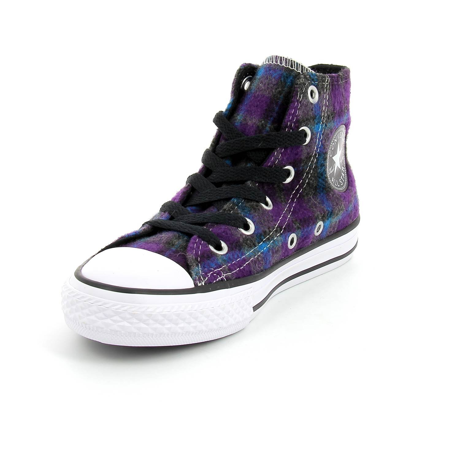 Converse Hi Plaid giallo nero invernali sneakers scarpe bimbo