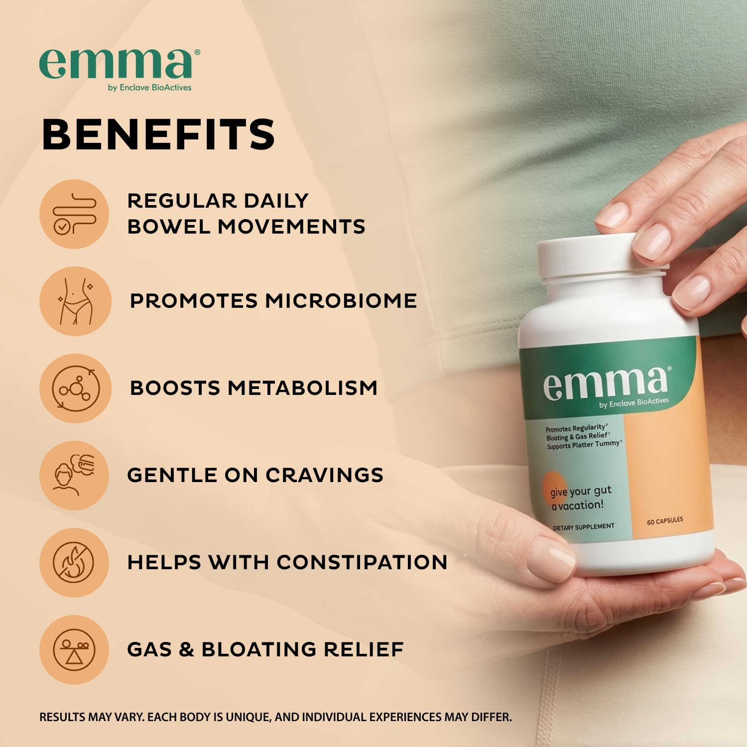 Emma Relief Gut Health Support, Digestive Comfort, Gas & Bloating, 60 Caps — Amazon image 6