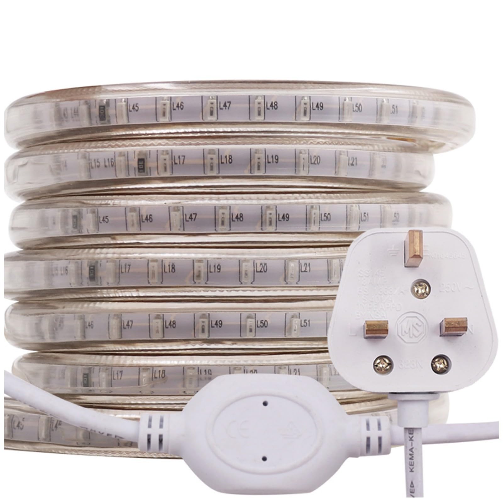 GQL 7m LED Strip AC 220V 240V IP65 Waterproof 3014 SMD 120LEDs/m Commercial Rope Light, Blue Ribbon for Home Kitchen Cabinets Ceiling Garden Decoration UK Plug