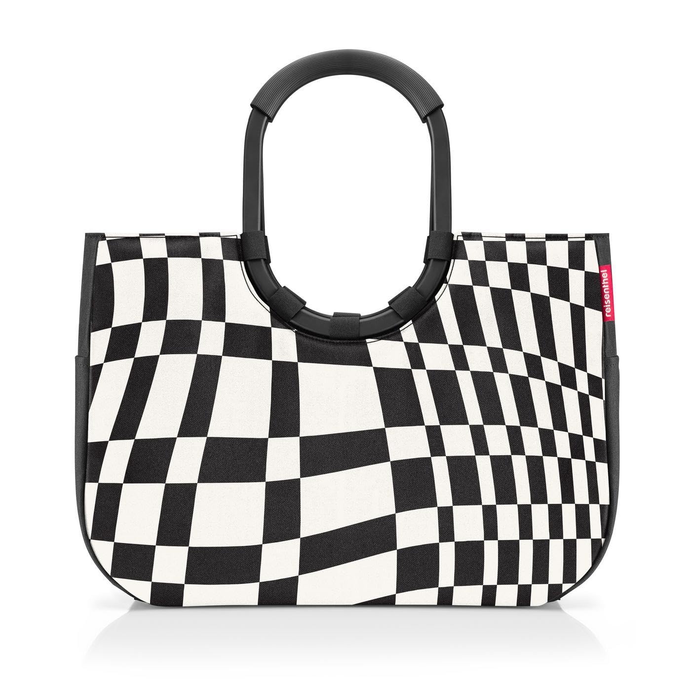 reisenthel loopshopper L frame op-art - Stabile Tasche mit praktischen Fächern aus recycelten PET-Flaschen - Charmantes und wasserabweisendes Design