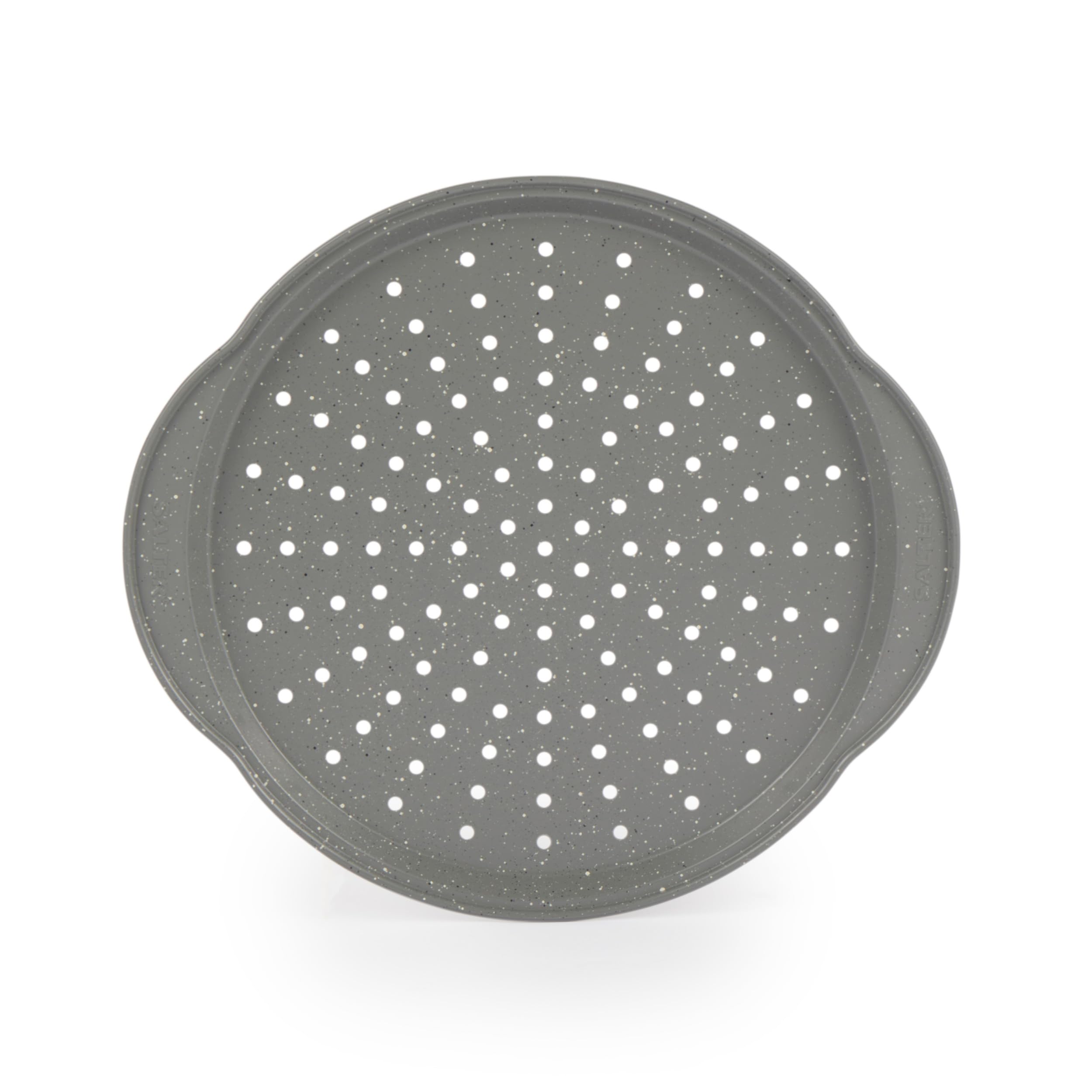 Salter Marblestone Pizza Pan 37 Cm, Perforated Carbon Steel Tray