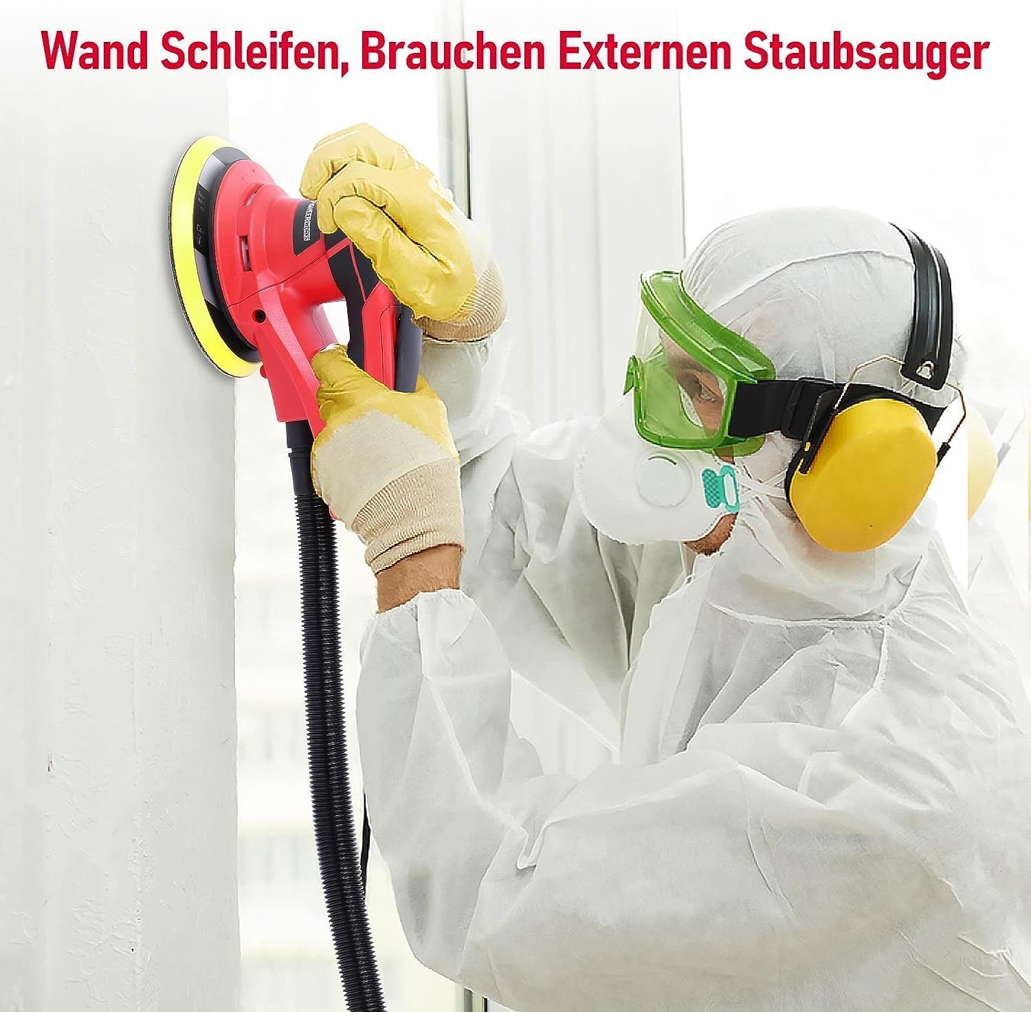 Exzenterschleifer 350W bürstenlos - Schleifteller 150mm - 2,5mm Hub - 5 einstellbare Geschwindigkeiten - niedrige Vibrationen - 10000 U/min - Kompakt für Holz und Polieren - Deutschland