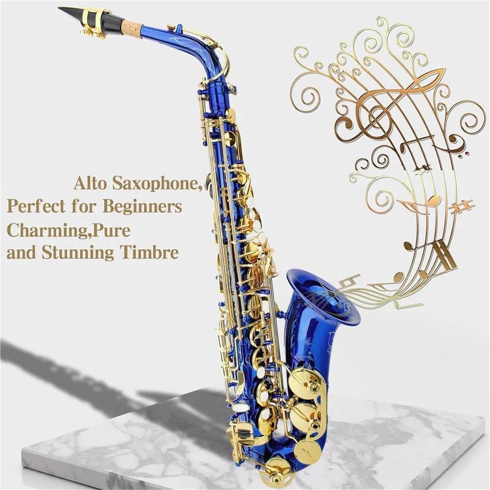 Saxofón Juego Completo De Saxofón Alto Azul En Mi Bemol